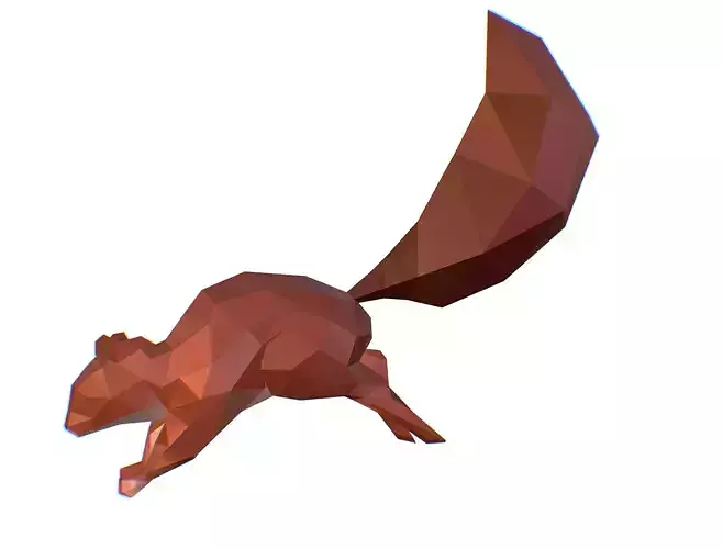 Animated Squirrel Lowpoly Art Style