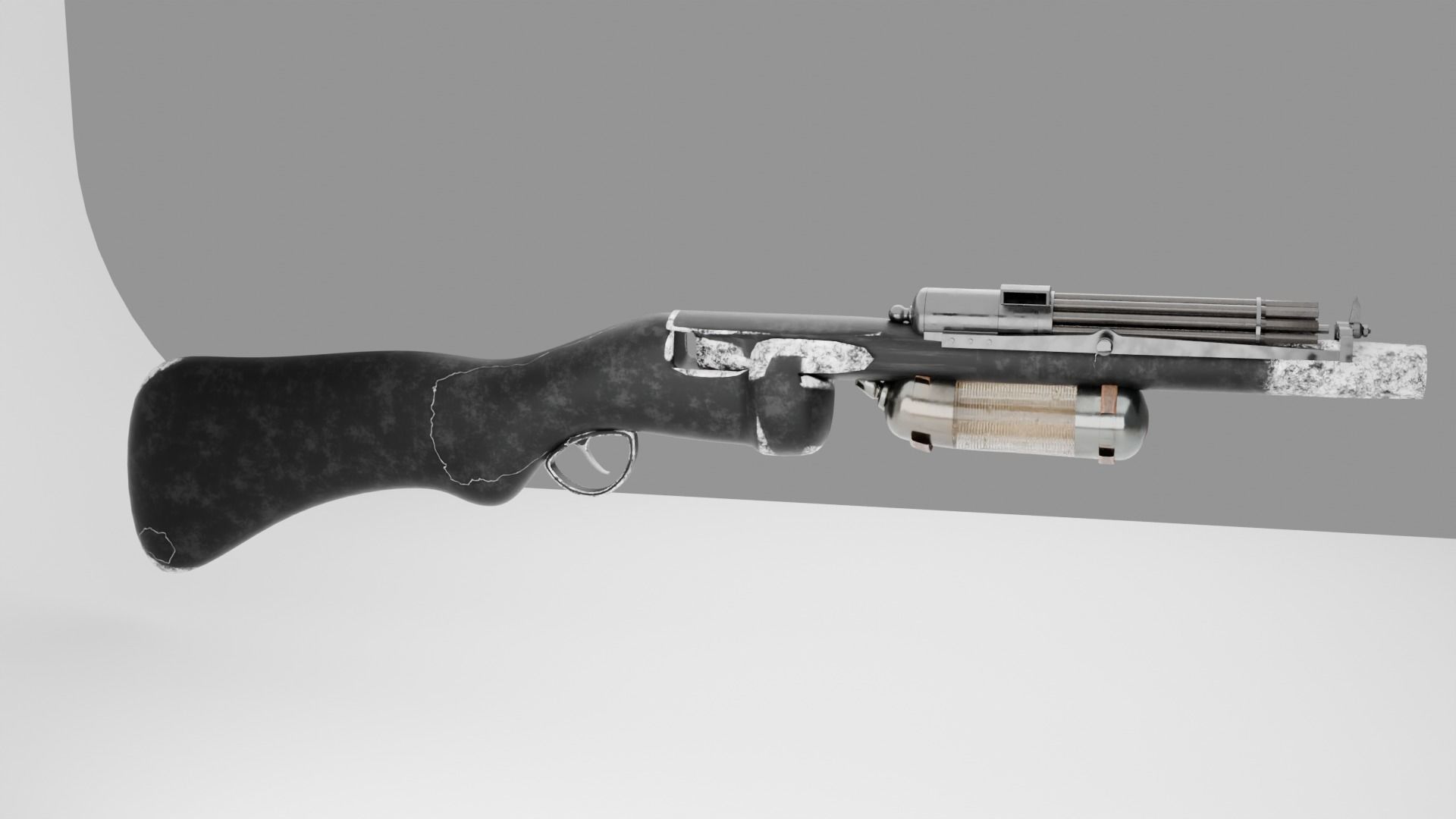 gun for game use  3D model_3