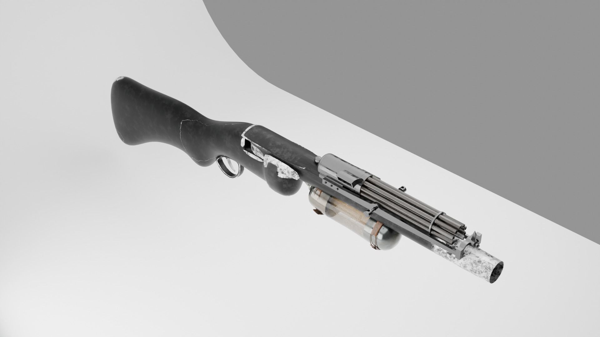 gun for game use  3D model_2