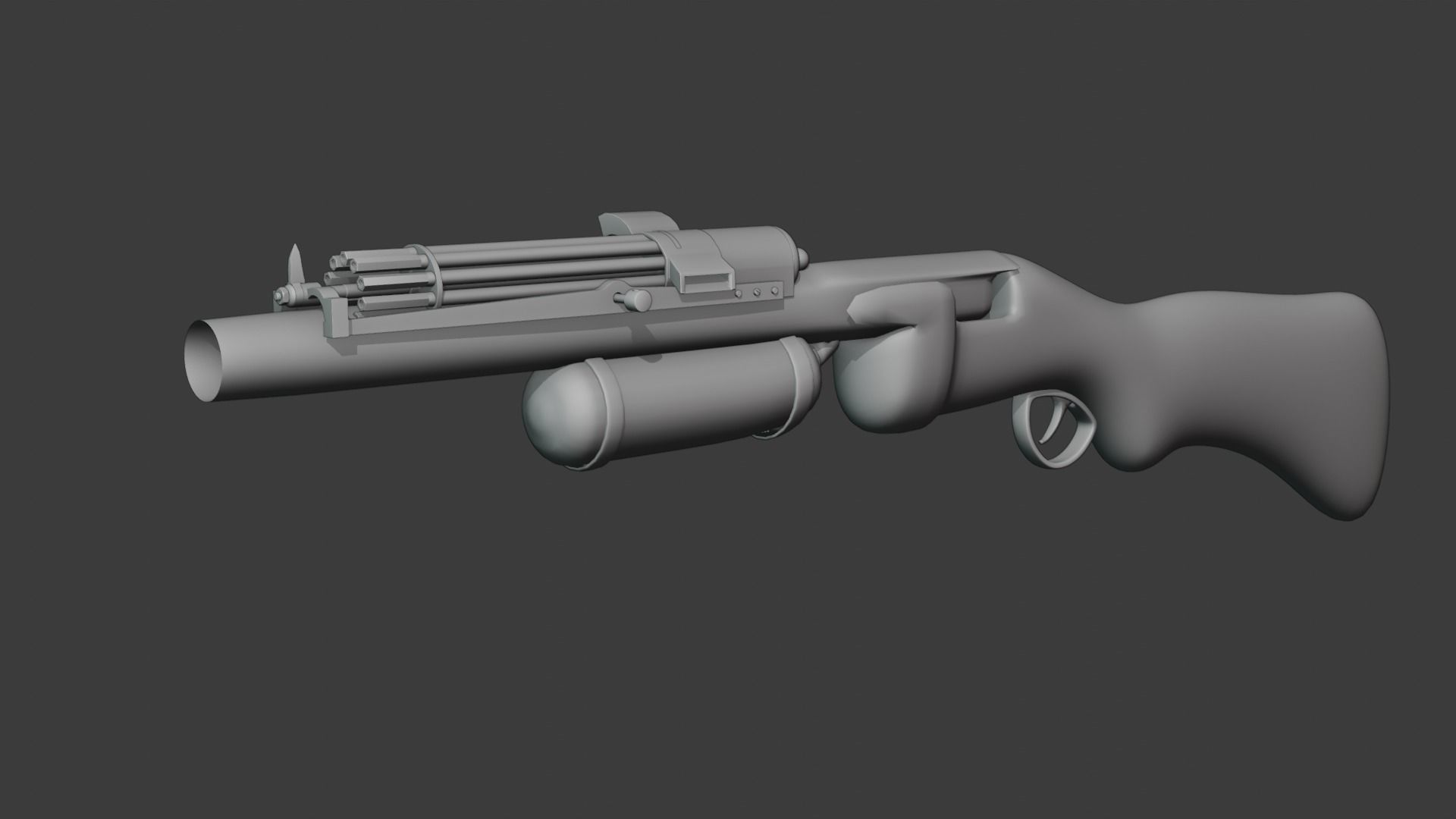 gun for game use  3D model_7