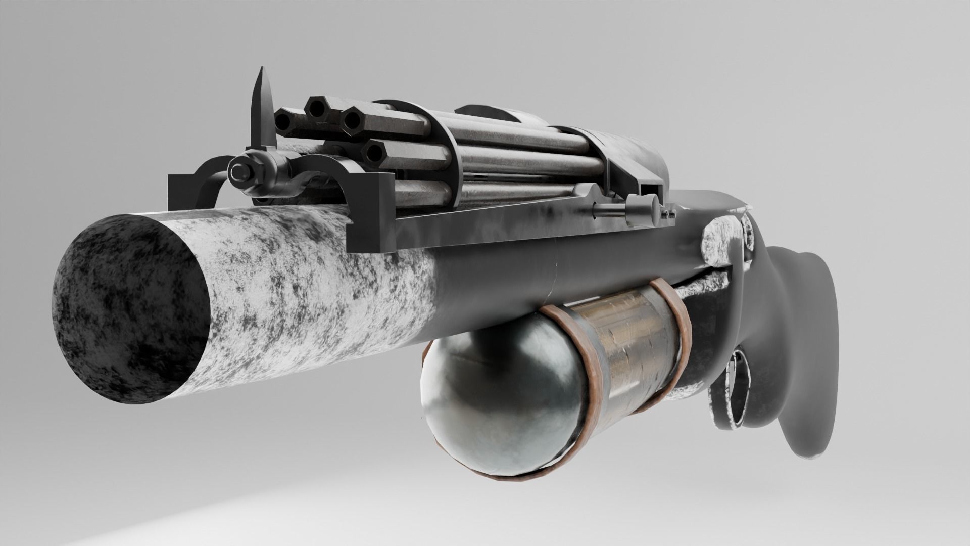gun for game use  3D model_5