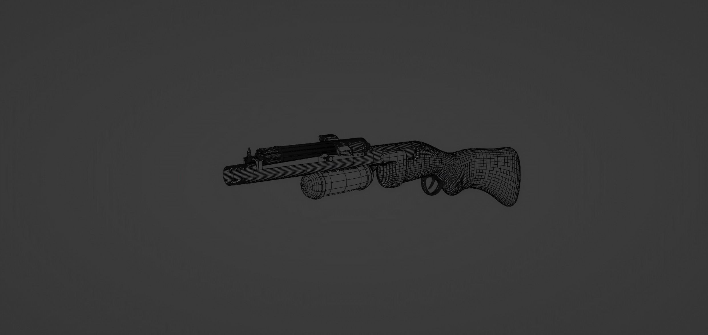gun for game use  3D model_8