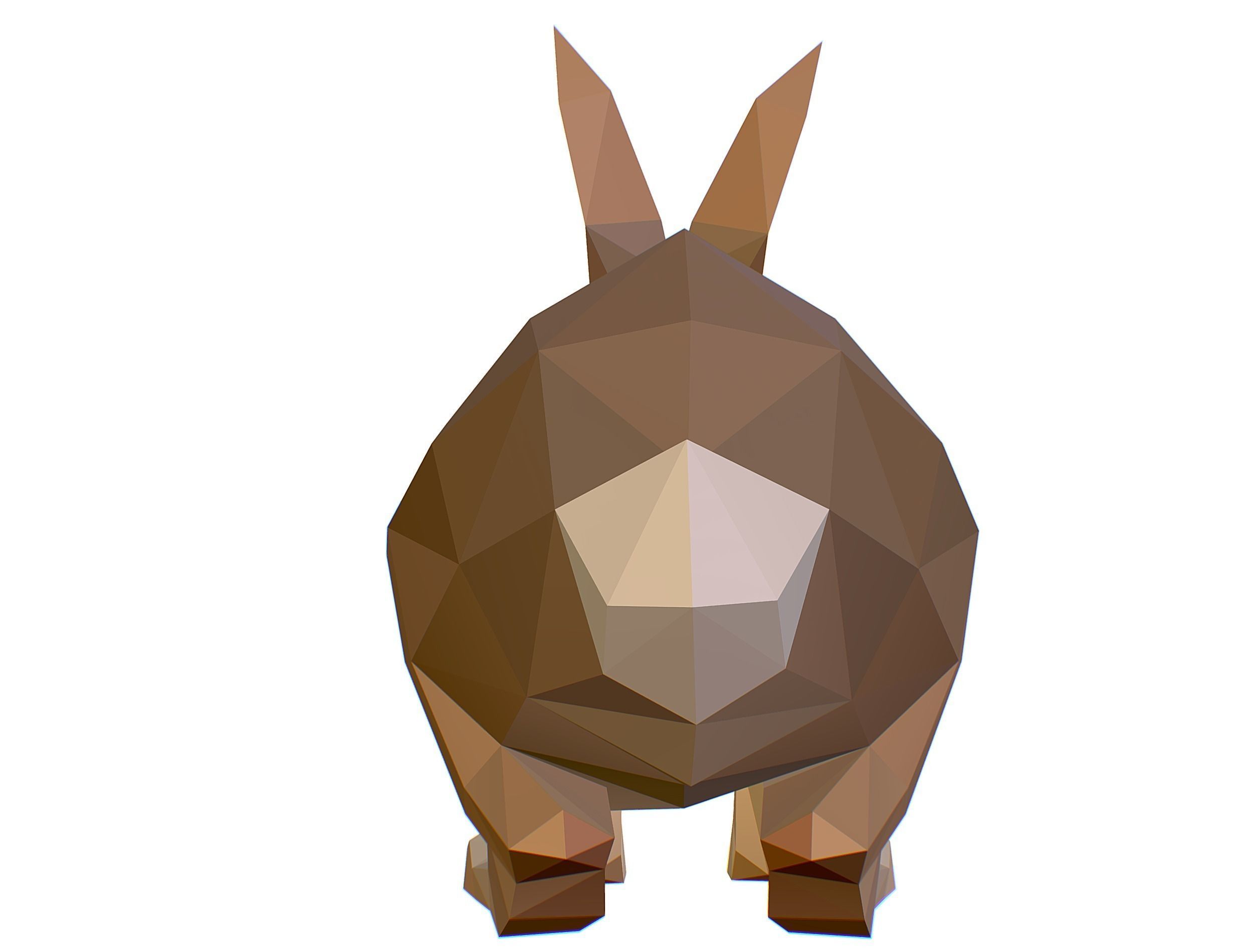 Animated White Rabbit Lowpoly Art Style Low-poly 3D model_29