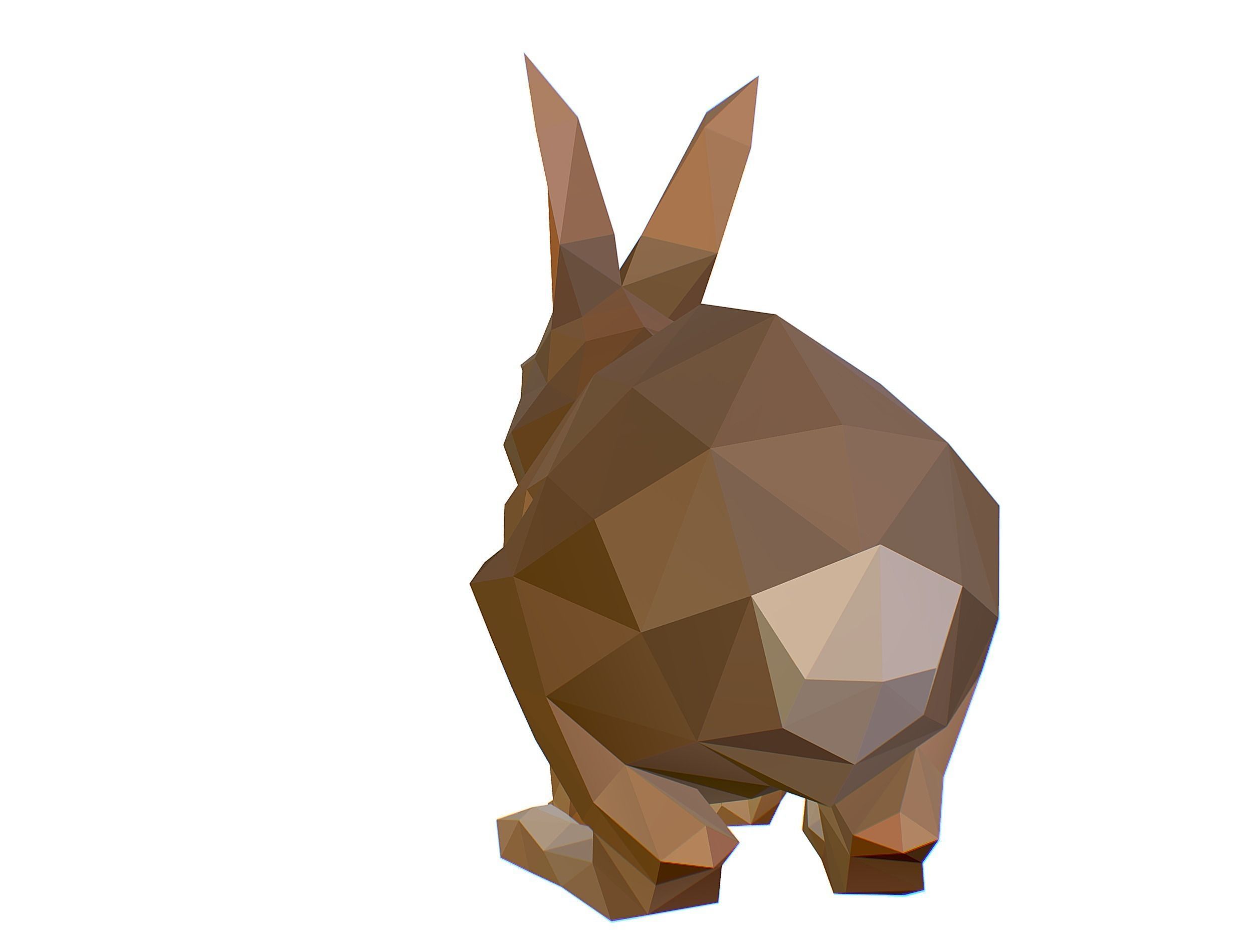 Animated White Rabbit Lowpoly Art Style Low-poly 3D model_22