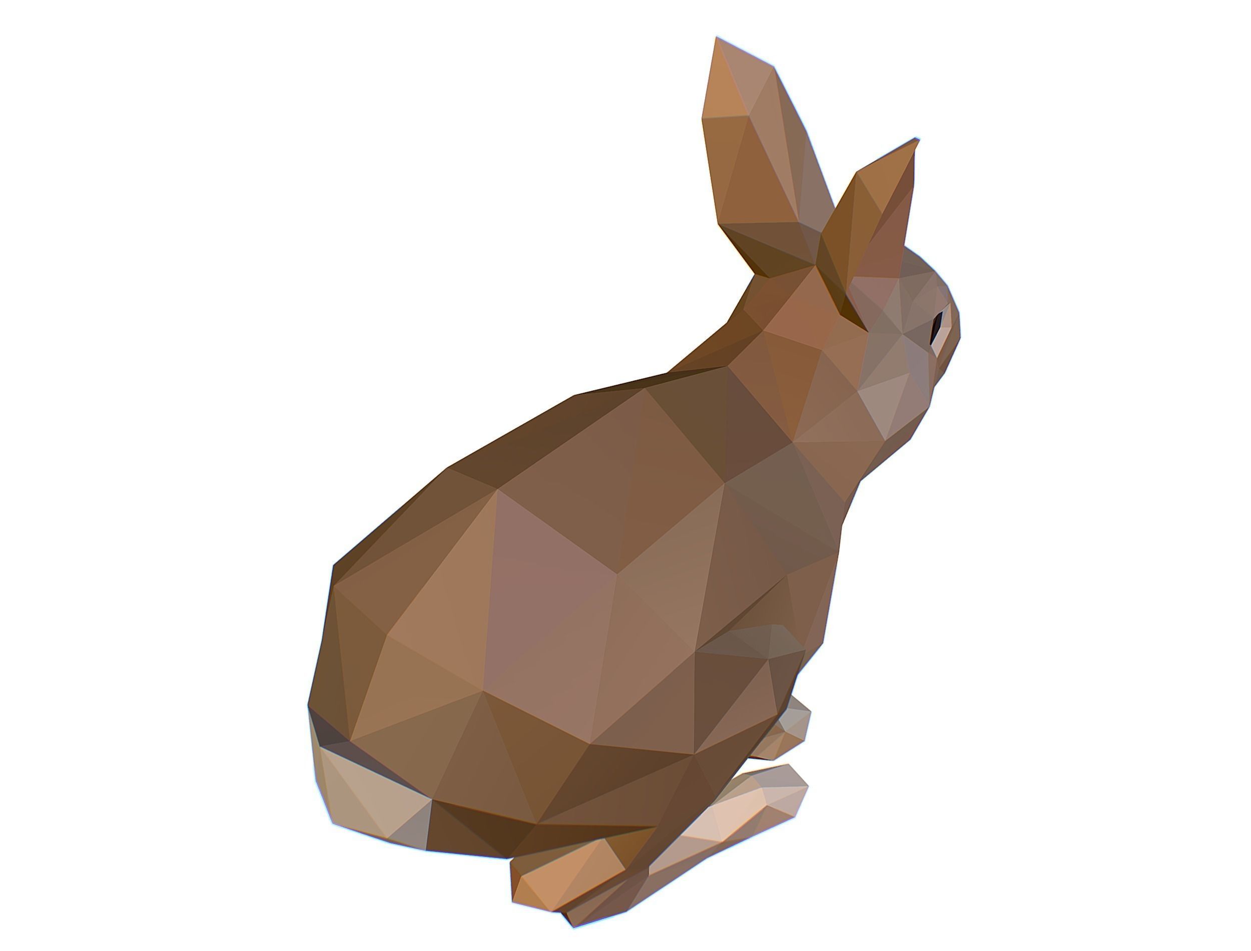 Animated White Rabbit Lowpoly Art Style Low-poly 3D model_33