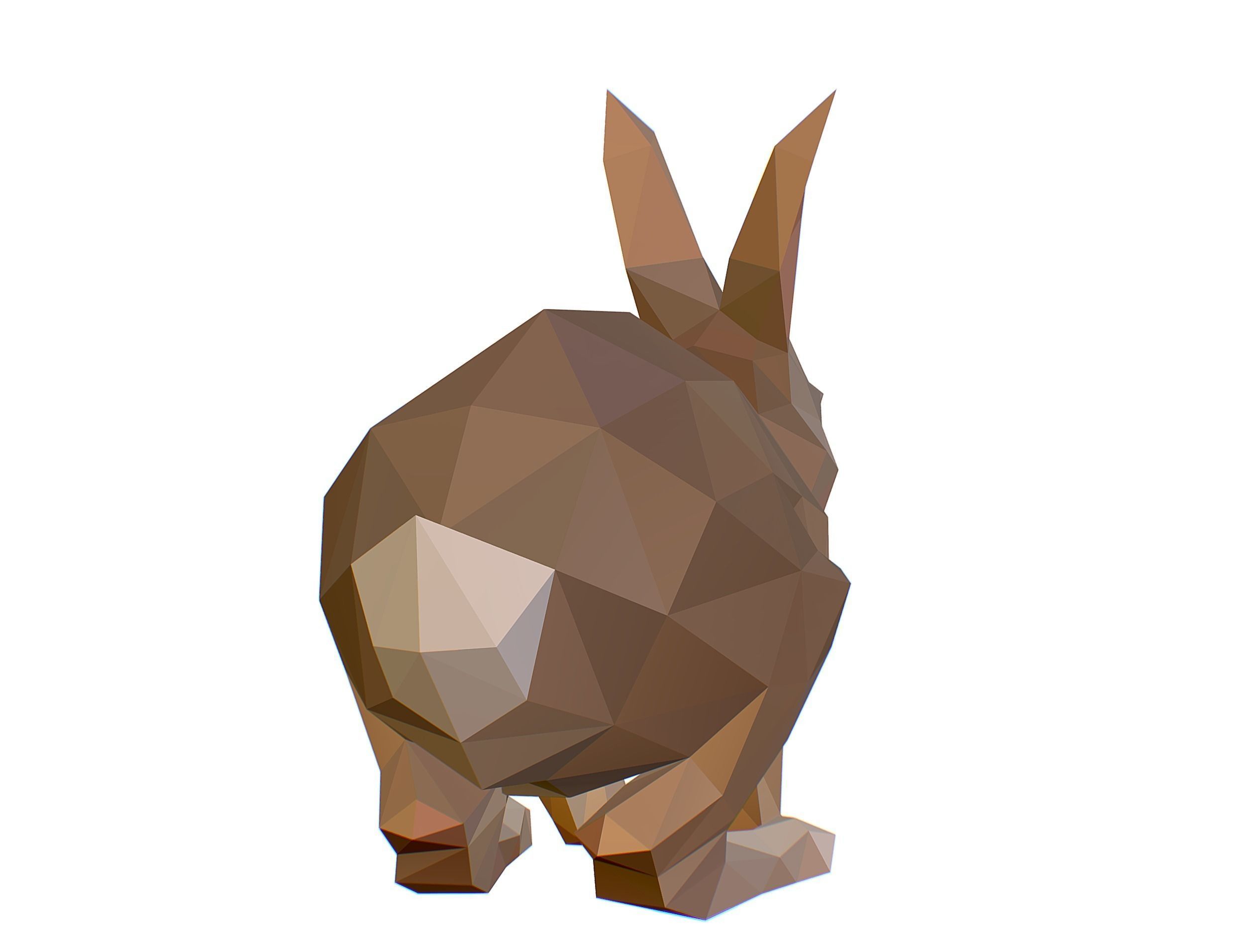 Animated White Rabbit Lowpoly Art Style Low-poly 3D model_21