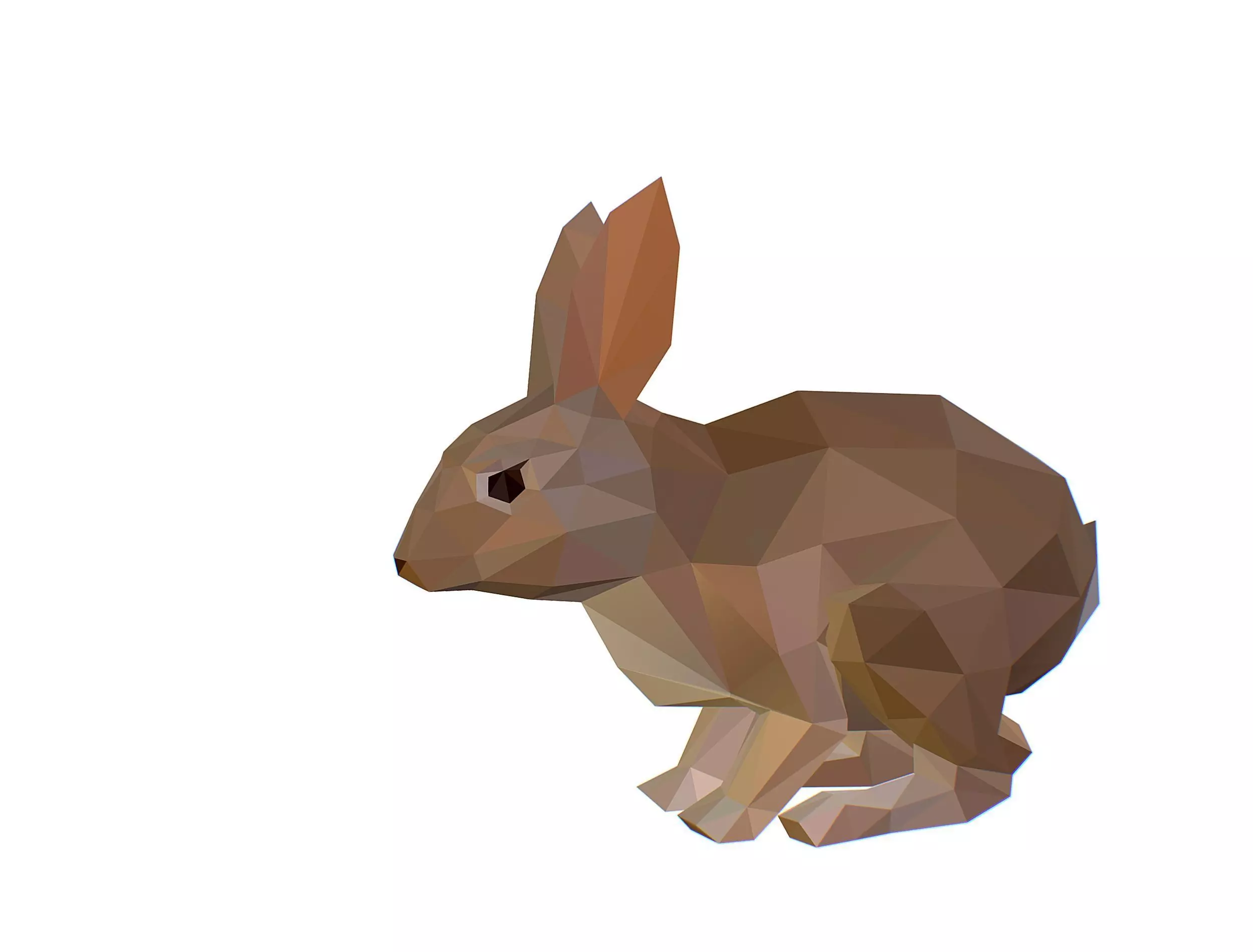 Animated White Rabbit Lowpoly Art Style Low-poly 3D model_0