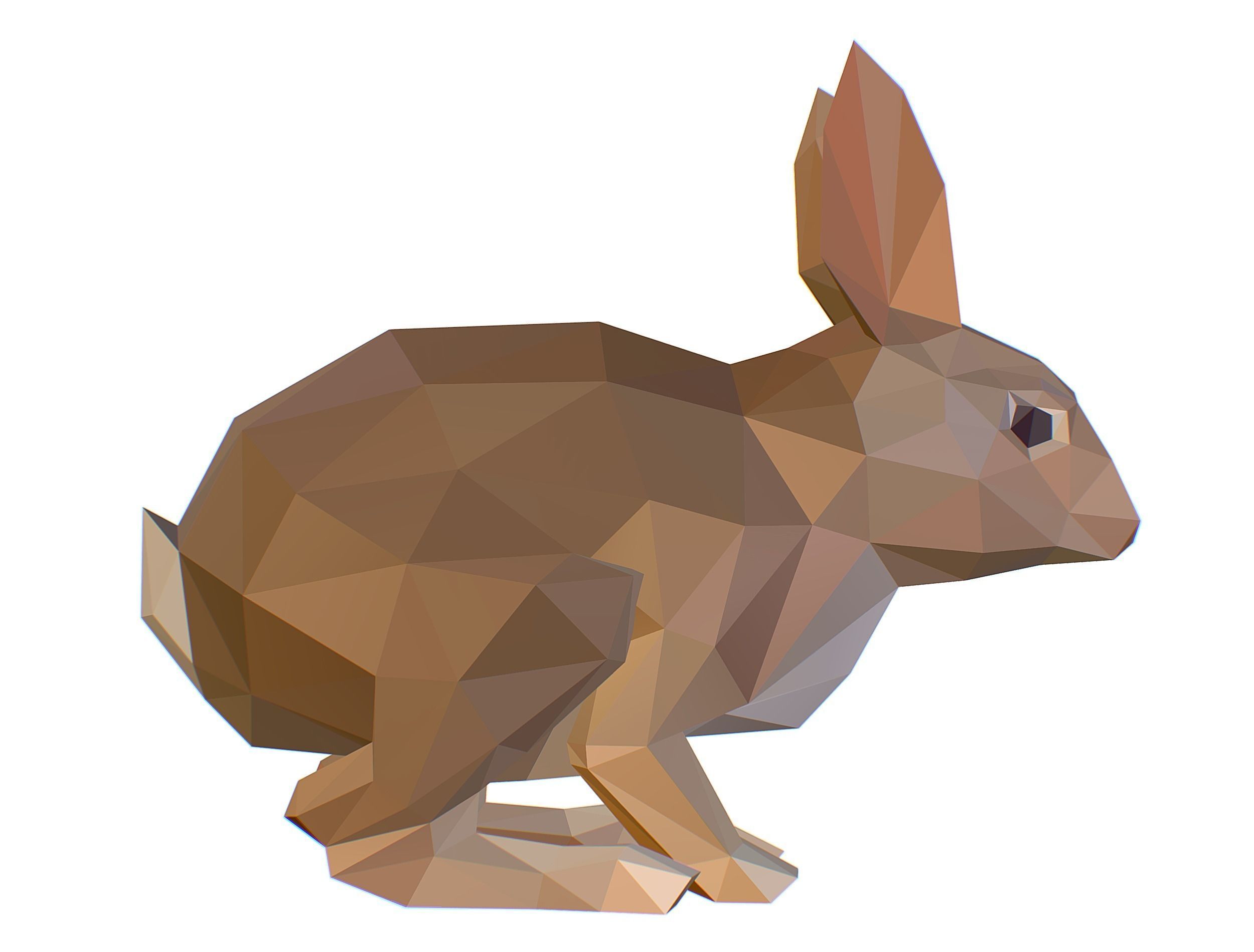 Animated White Rabbit Lowpoly Art Style Low-poly 3D model_19