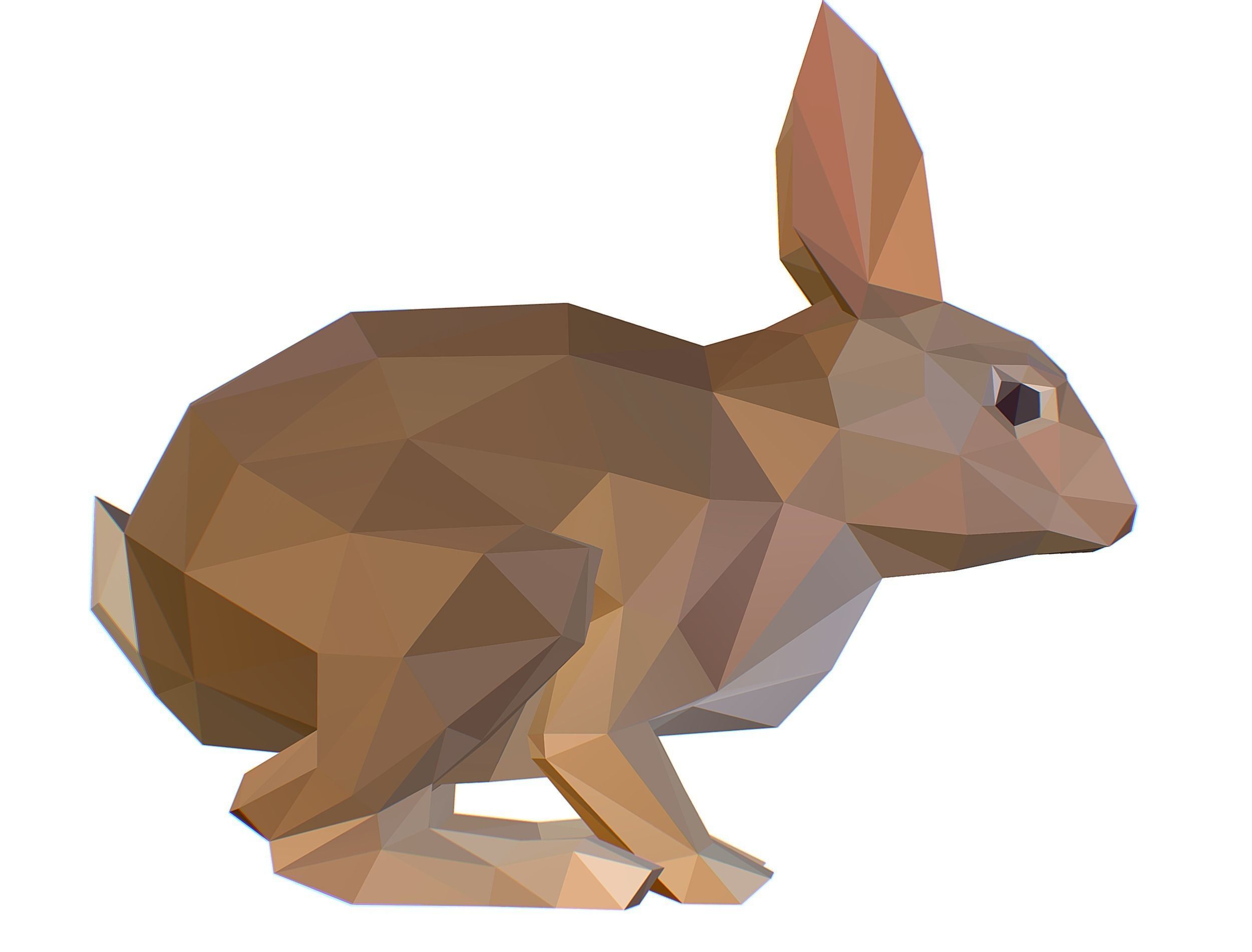 Animated White Rabbit Lowpoly Art Style Low-poly 3D model_28