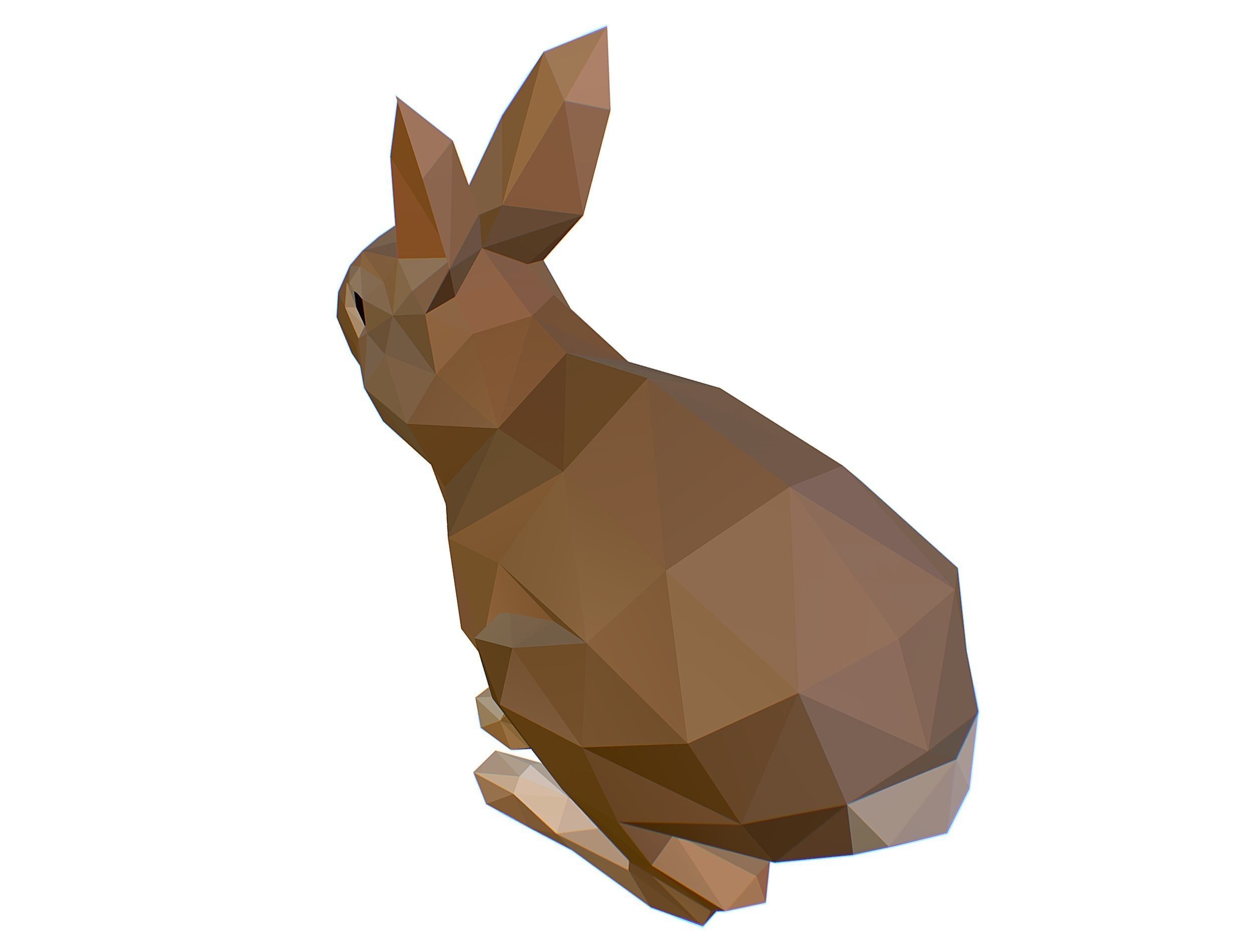 Animated White Rabbit Lowpoly Art Style Low-poly 3D model_32