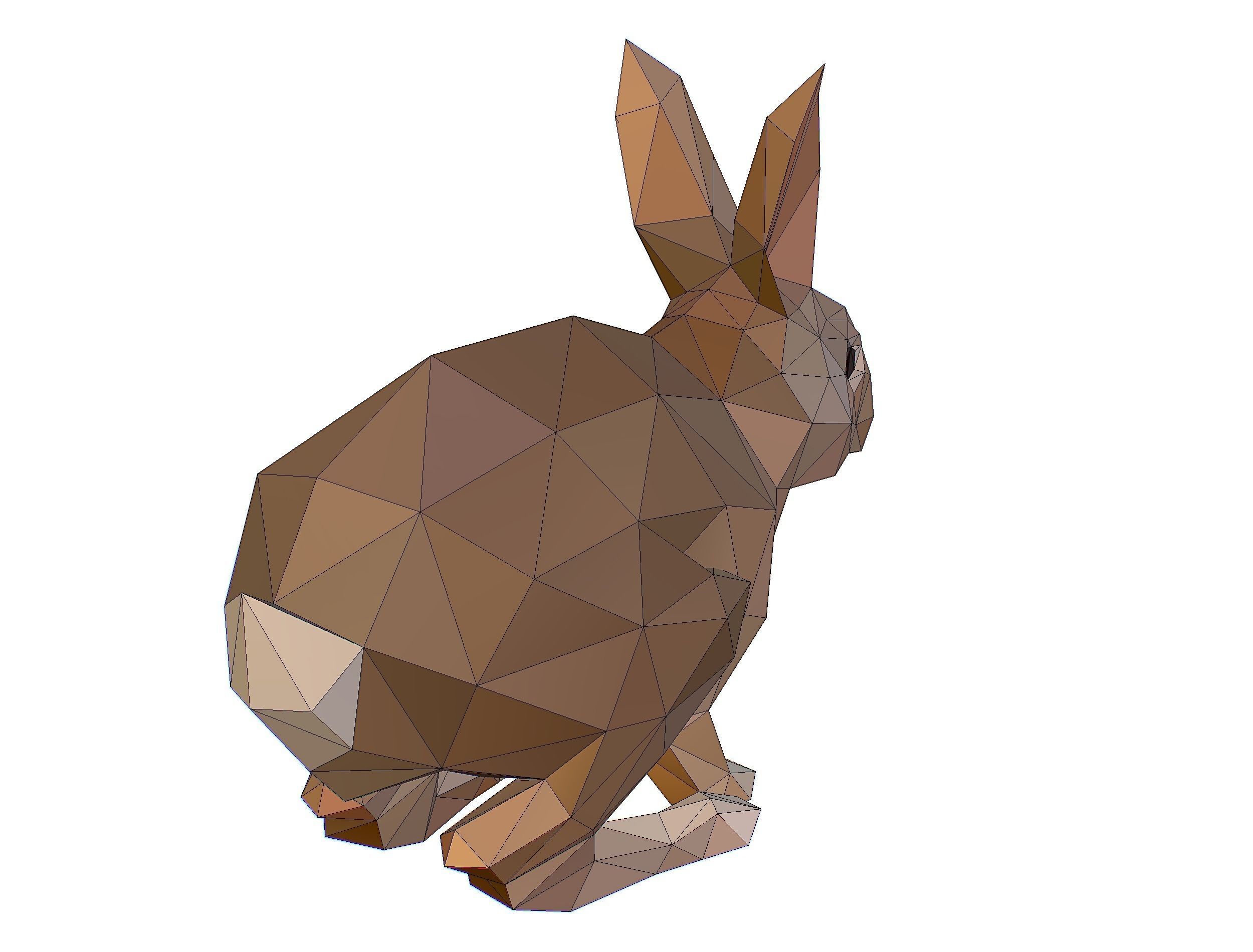Animated White Rabbit Lowpoly Art Style Low-poly 3D model_36