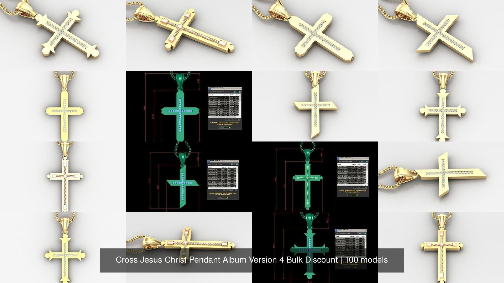 Cross Jesus Christ Pendant Album Version 4 Bulk Discount 3D Model Collection_10