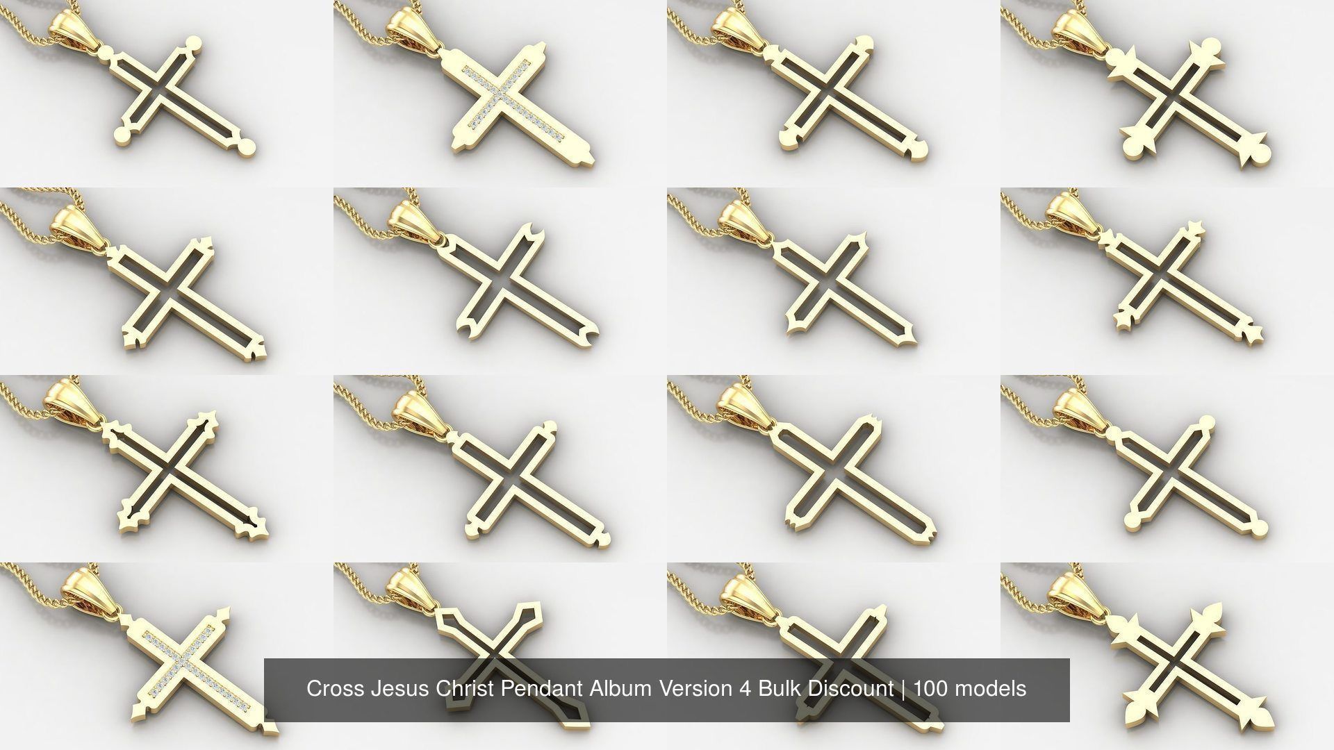 Cross Jesus Christ Pendant Album Version 4 Bulk Discount 3D Model Collection_5