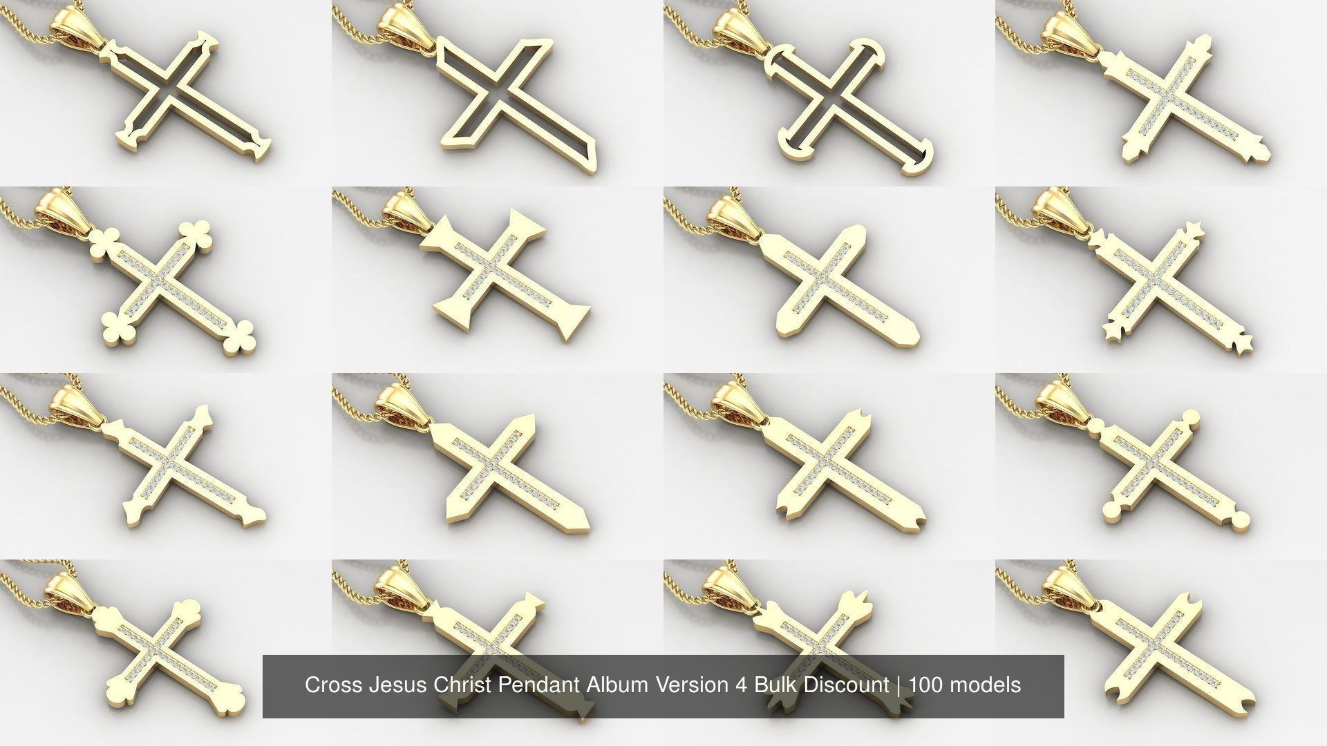Cross Jesus Christ Pendant Album Version 4 Bulk Discount 3D Model Collection_8