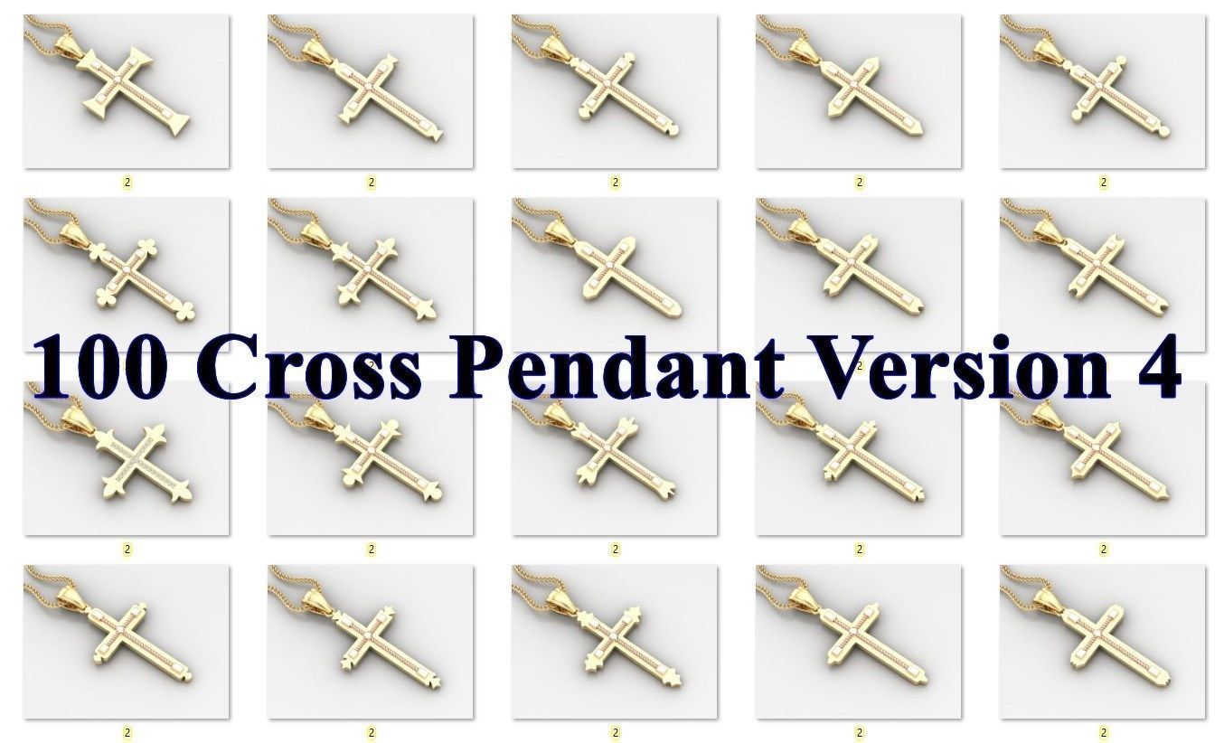 Cross Jesus Christ Pendant Album Version 4 Bulk Discount 3D Model Collection_4