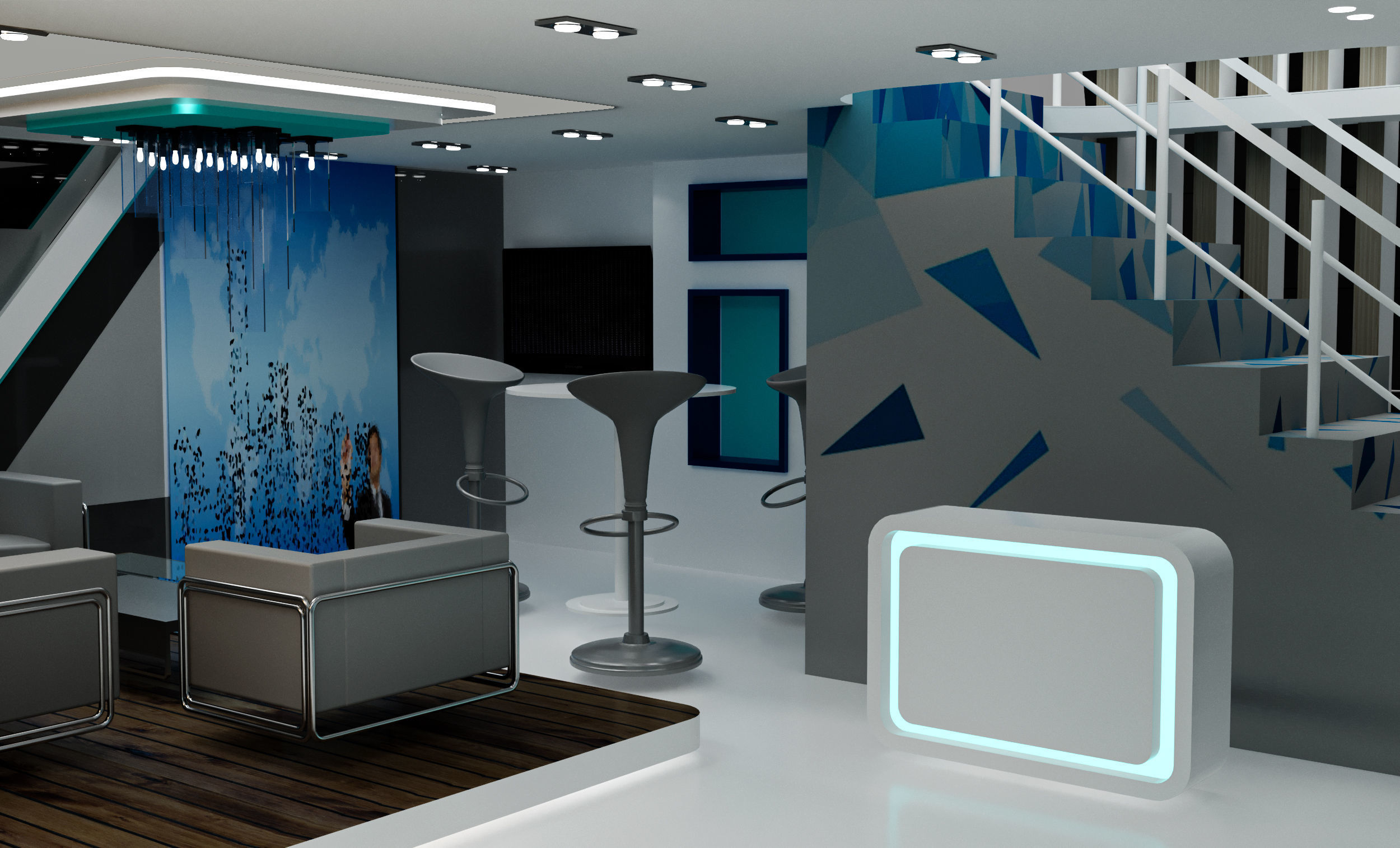 booth 8x12 two floor  3D model_2