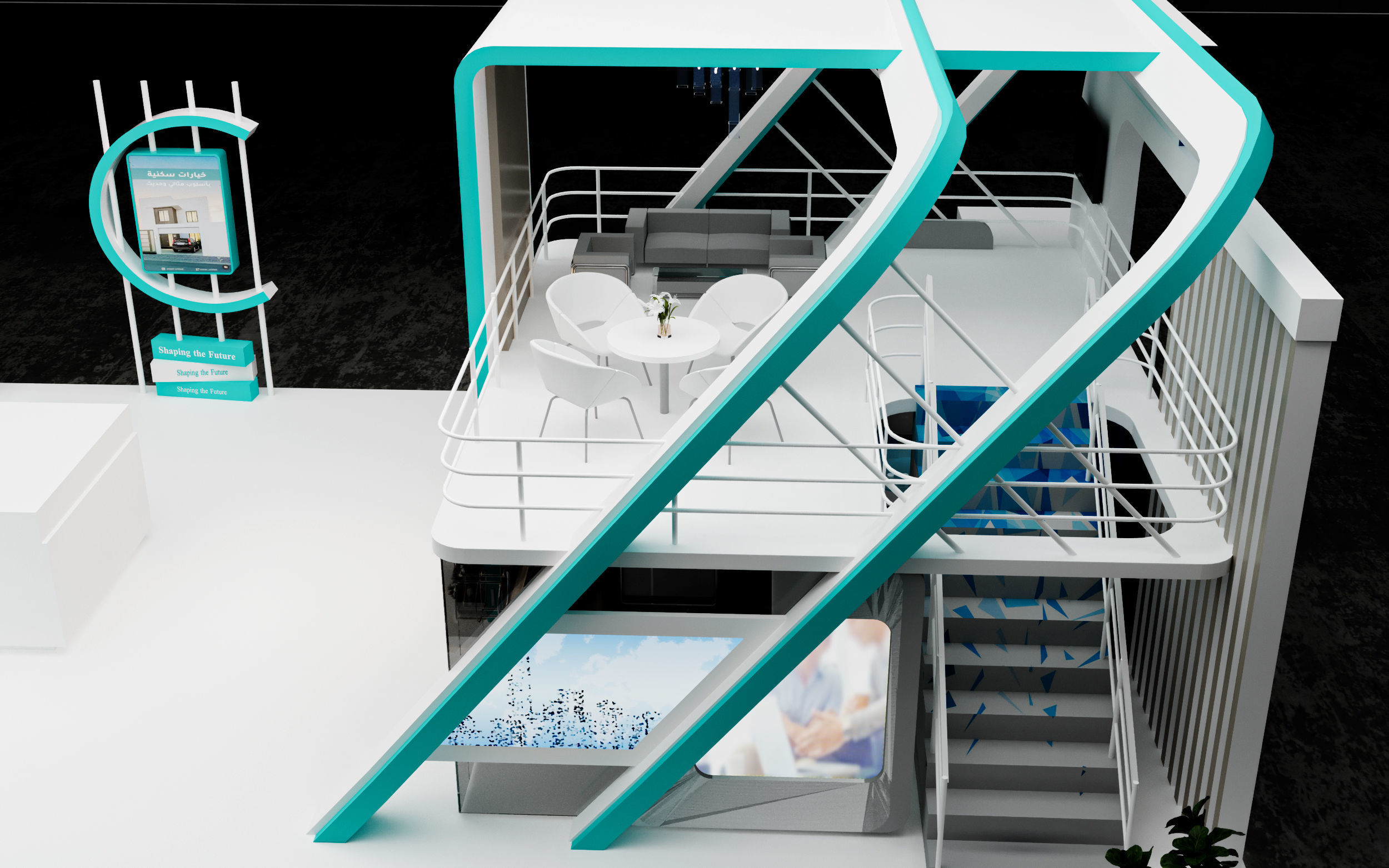 booth 8x12 two floor  3D model_7