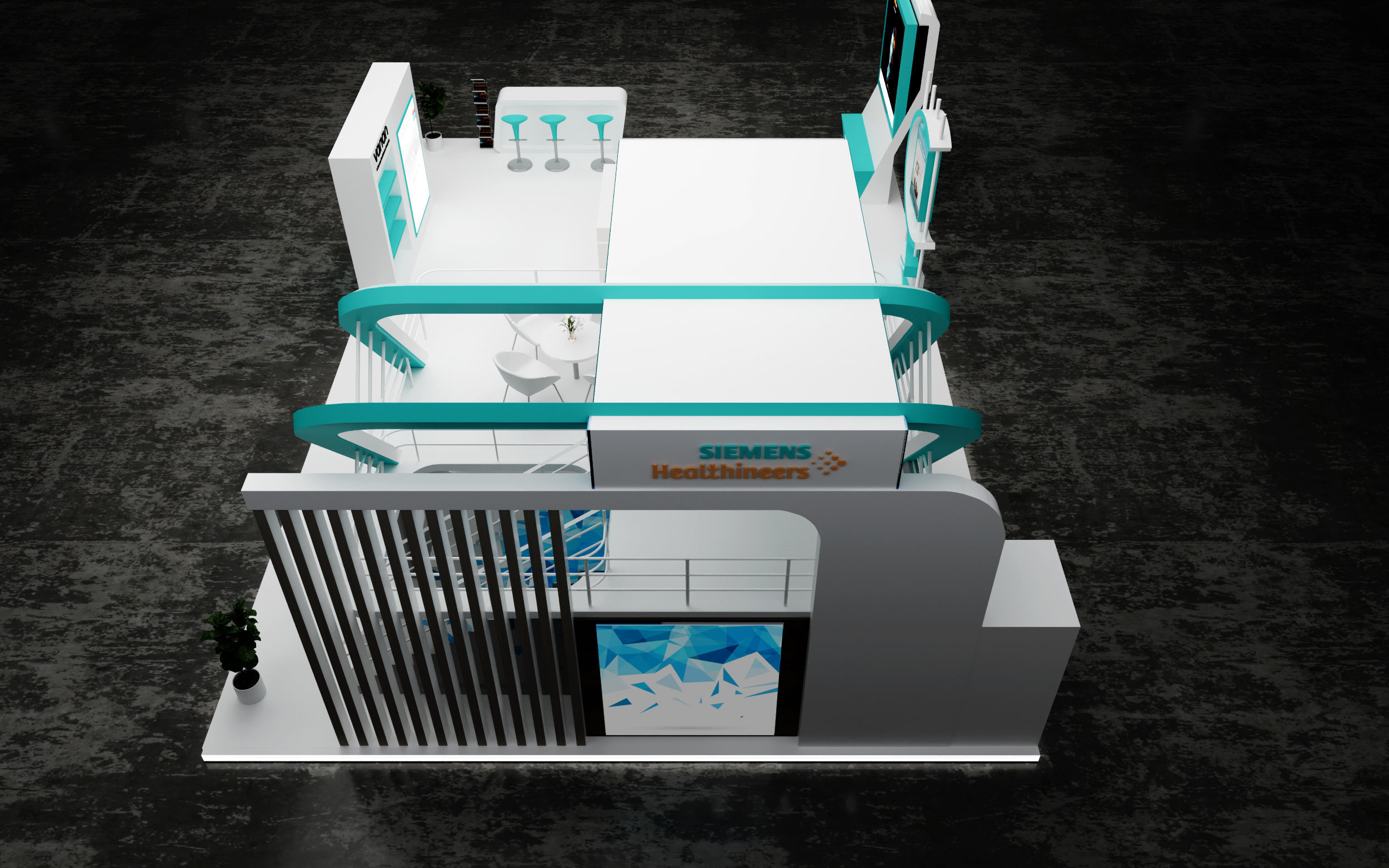 booth 8x12 two floor  3D model_1