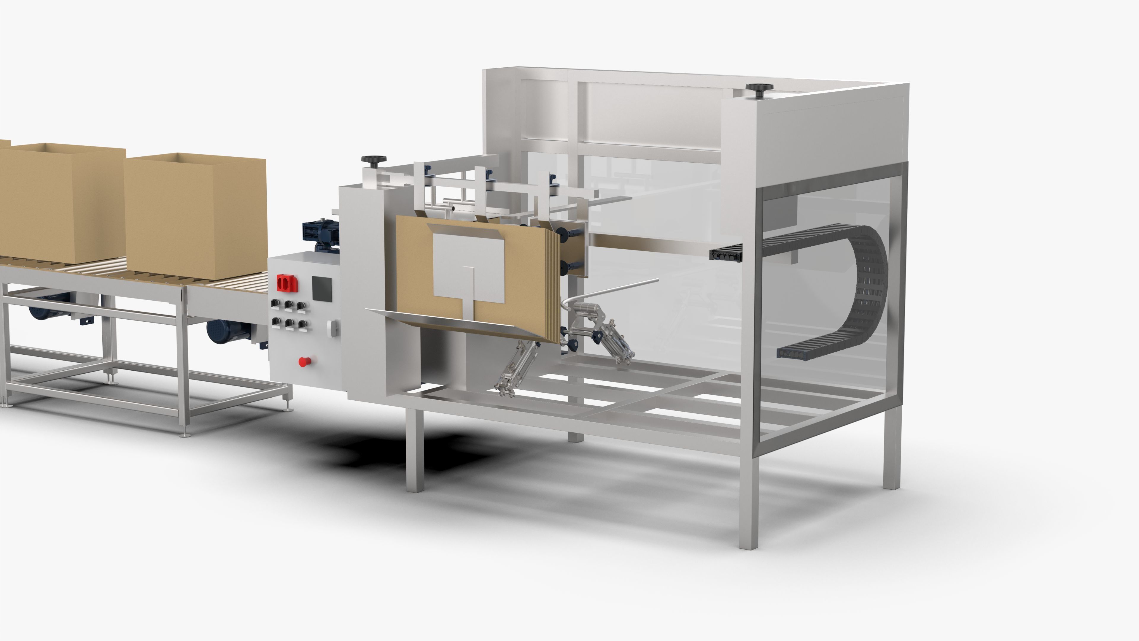 Automatic Carton Unpacking Packing and Palletizing Machine 3D model_10