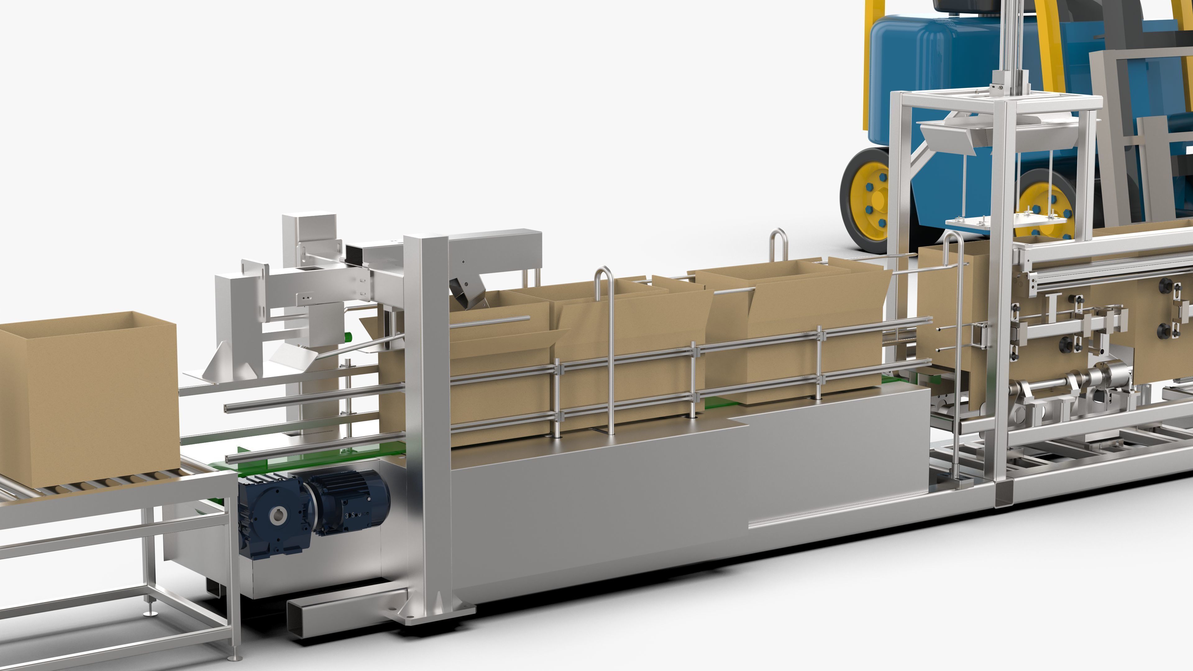 Automatic Carton Unpacking Packing and Palletizing Machine 3D model_14