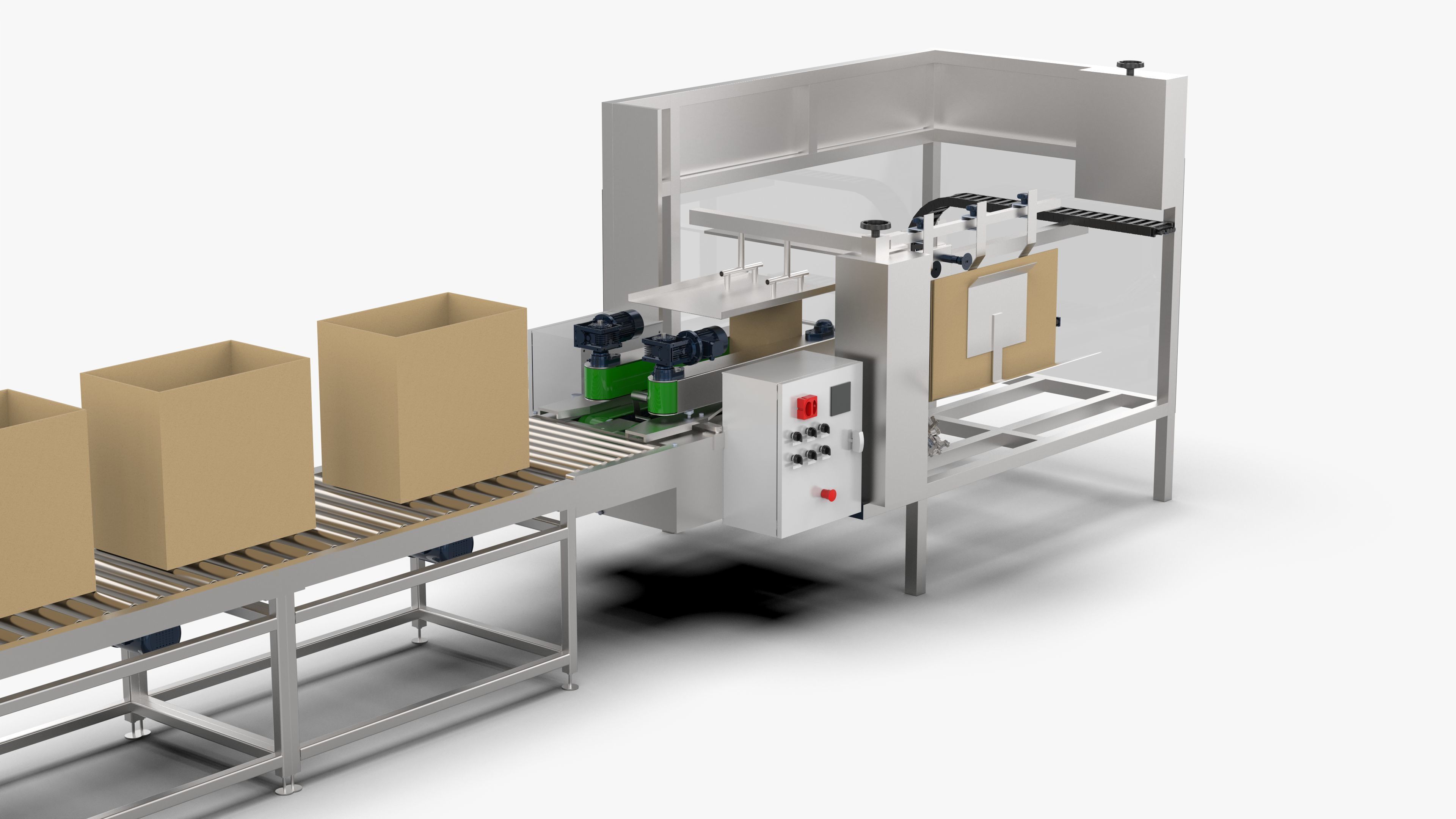 Automatic Carton Unpacking Packing and Palletizing Machine 3D model_12
