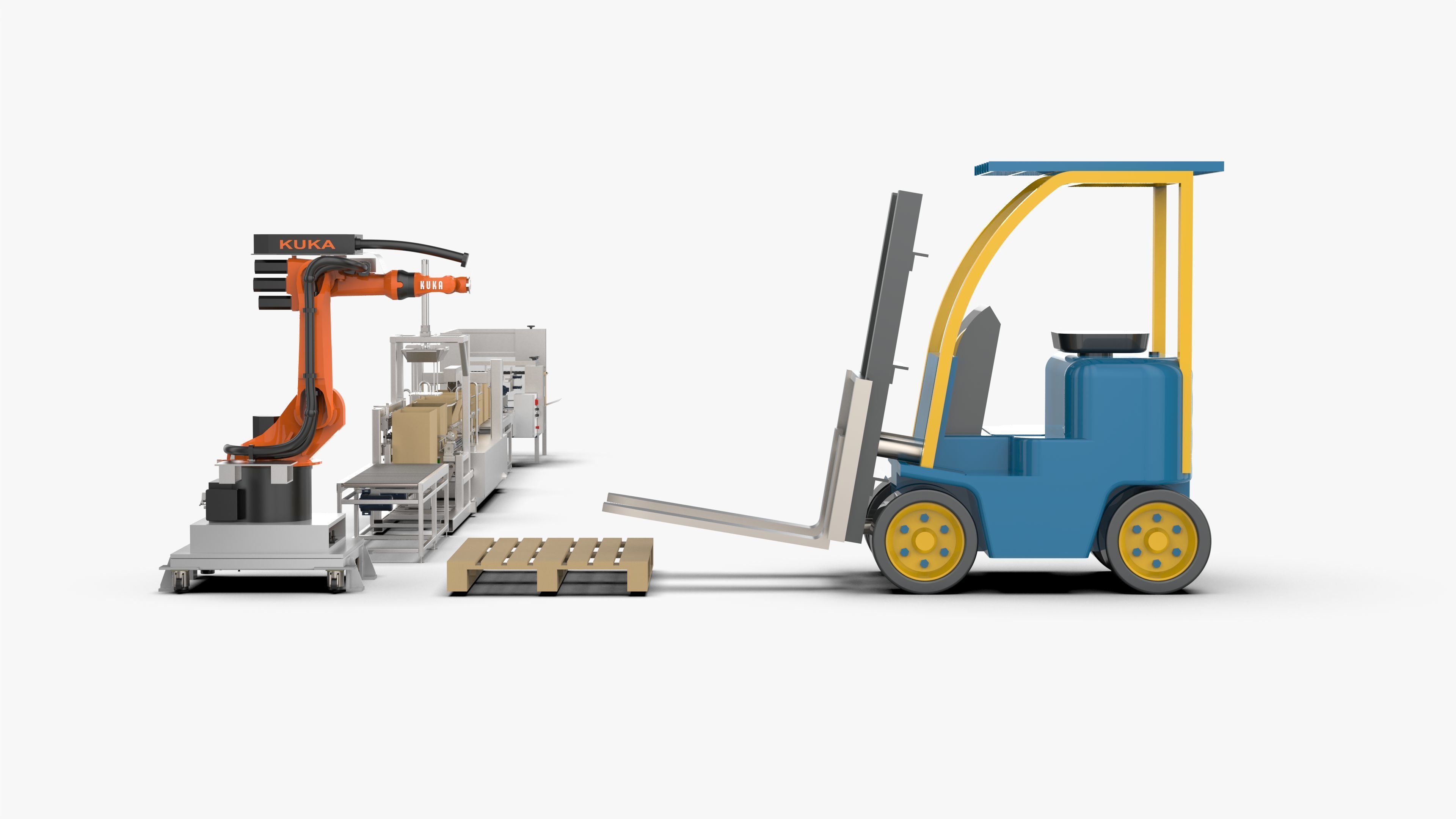 Automatic Carton Unpacking Packing and Palletizing Machine 3D model_6