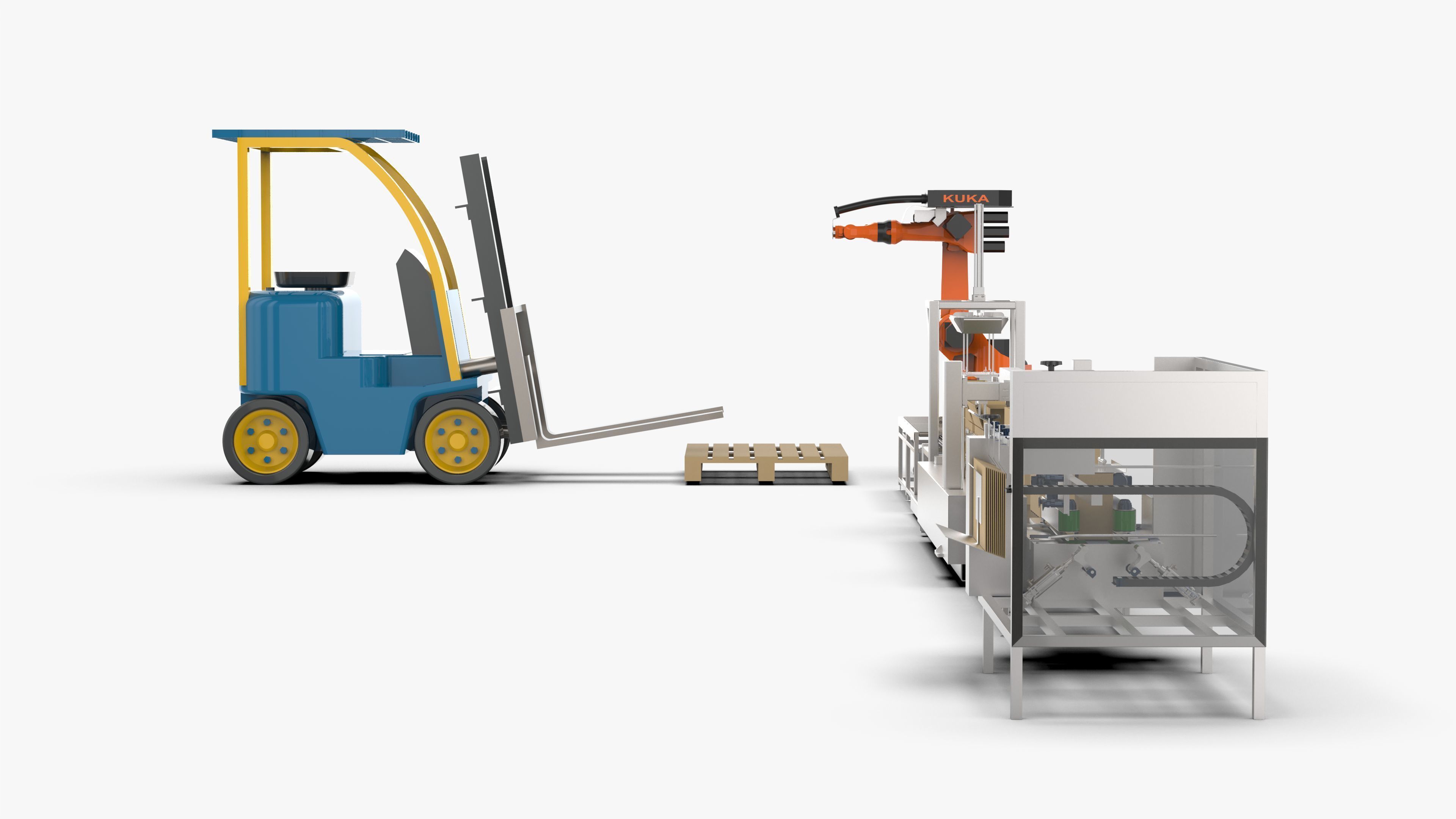Automatic Carton Unpacking Packing and Palletizing Machine 3D model_8