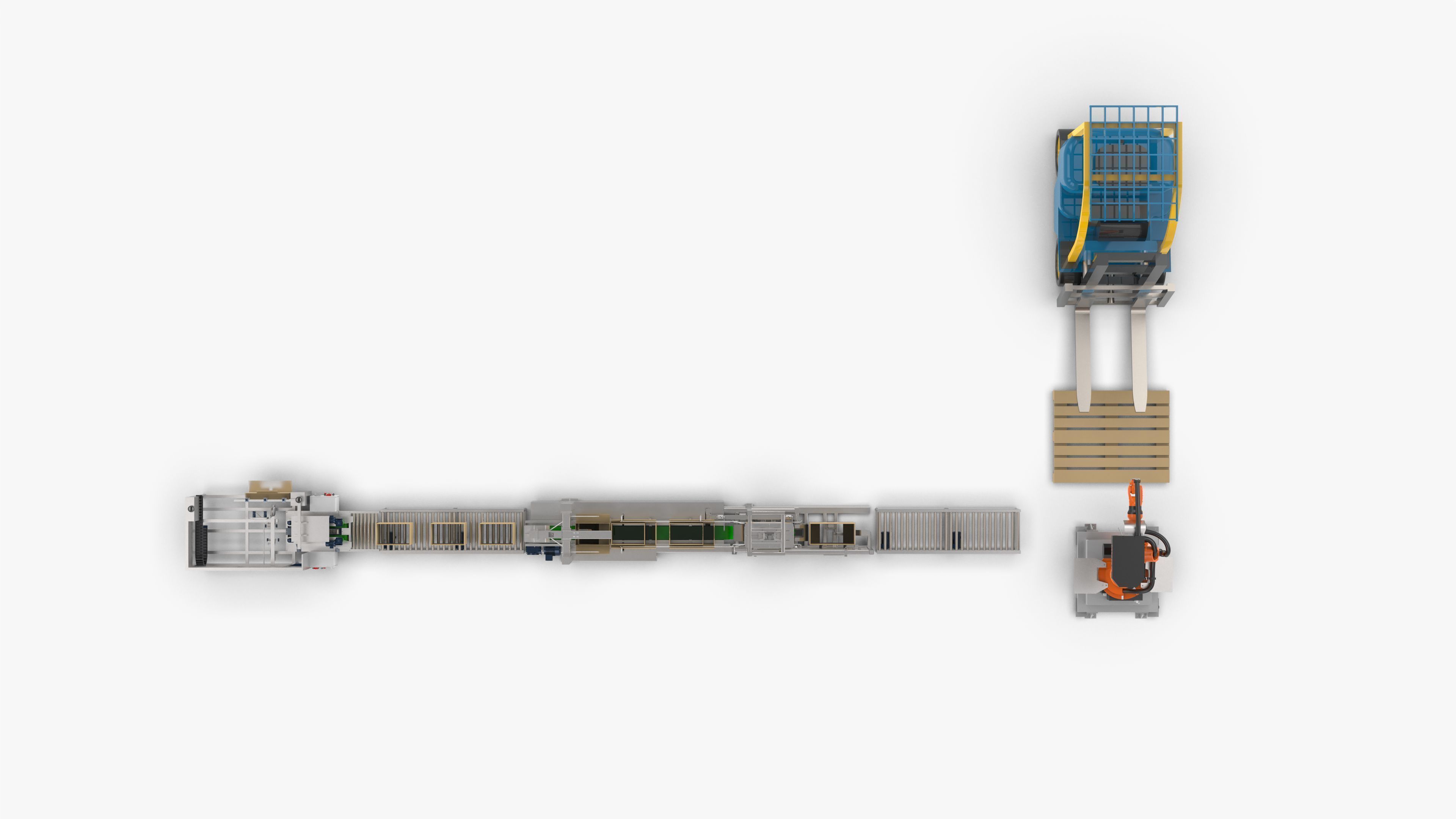 Automatic Carton Unpacking Packing and Palletizing Machine 3D model_9