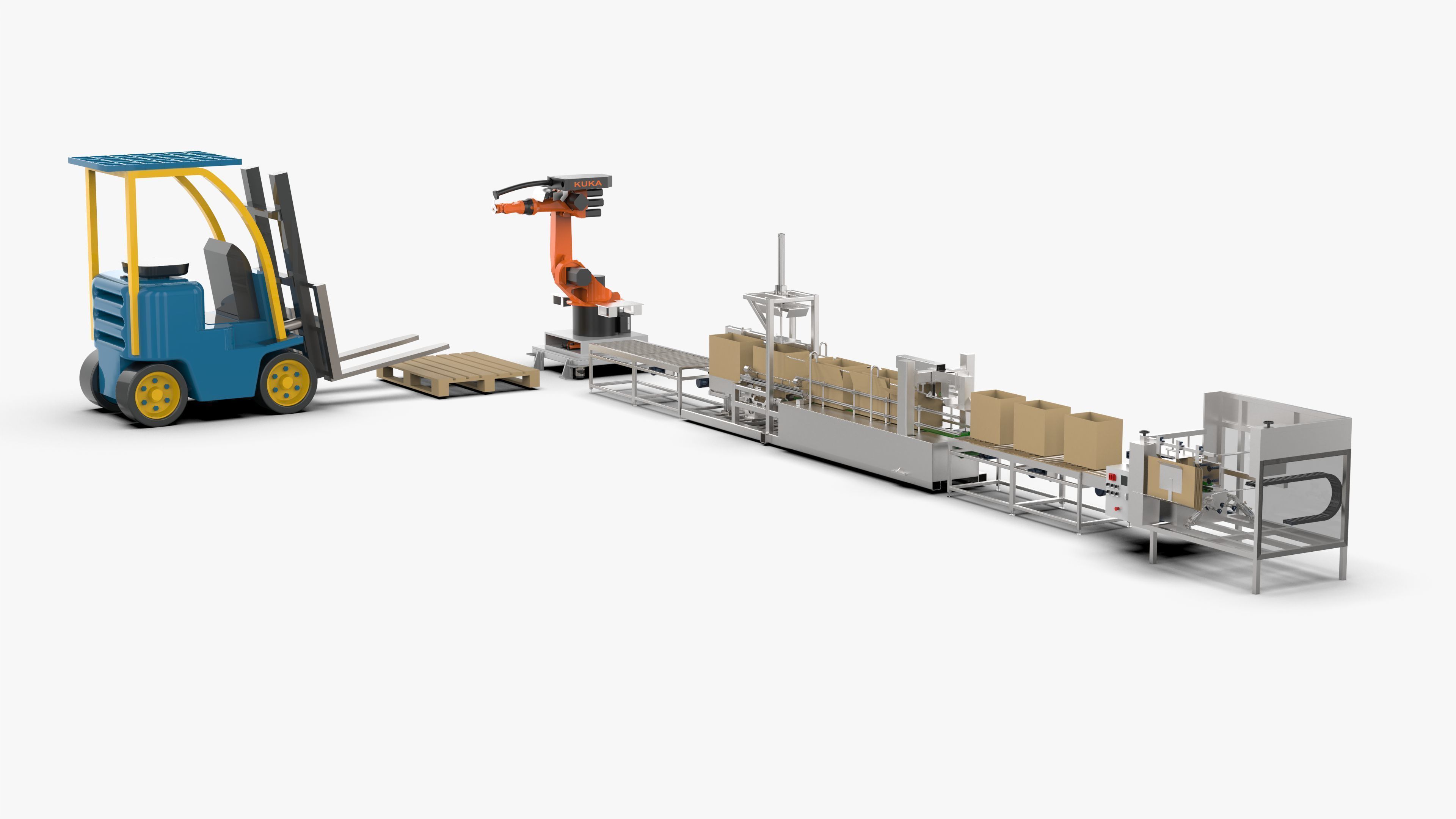 Automatic Carton Unpacking Packing and Palletizing Machine 3D model_1