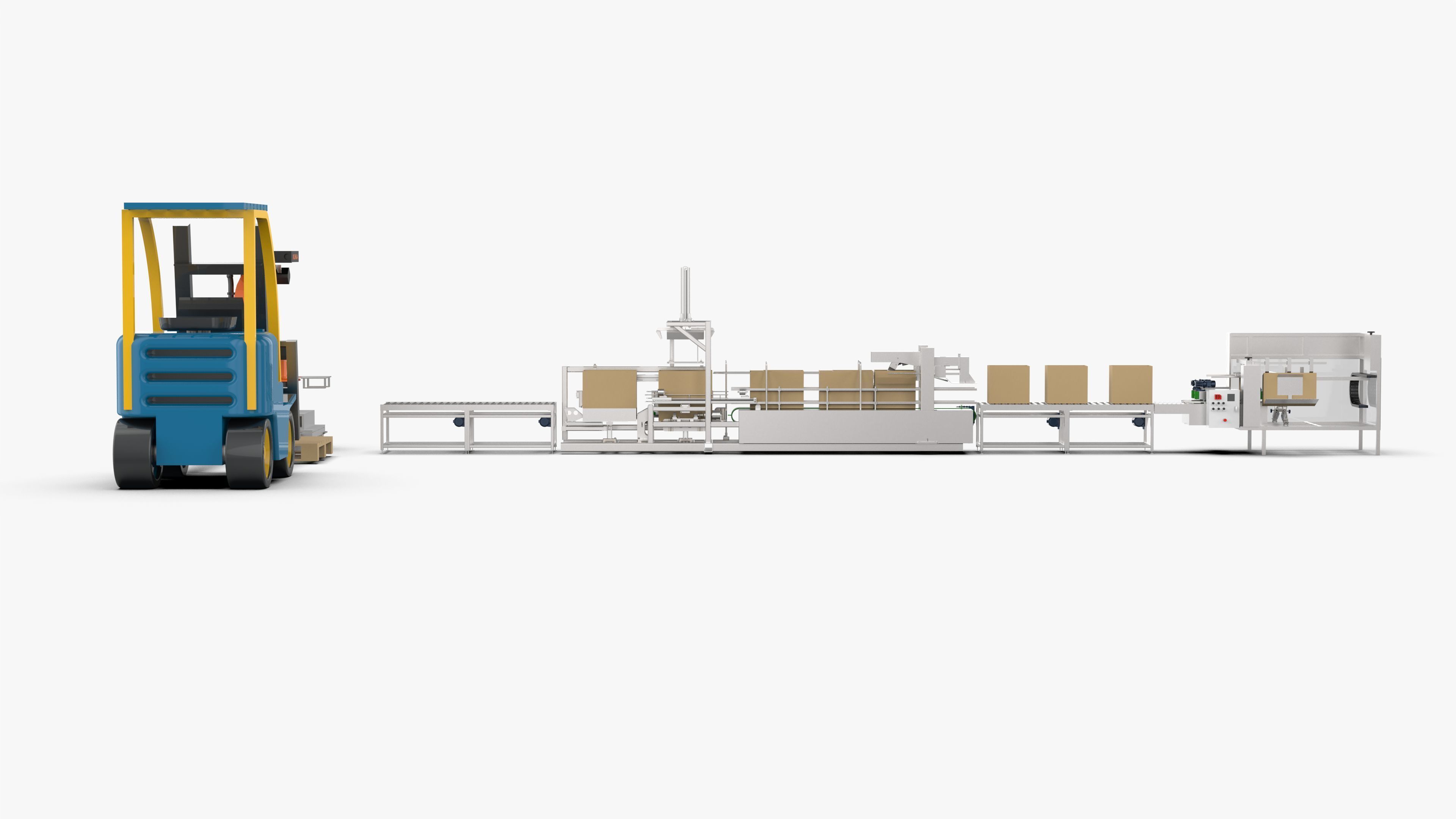 Automatic Carton Unpacking Packing and Palletizing Machine 3D model_5