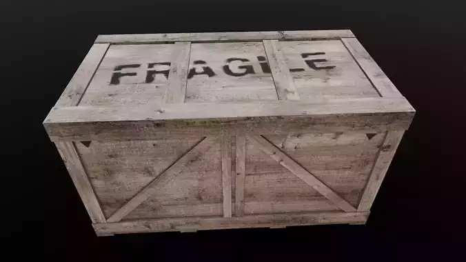 Wooden Box Low poly 