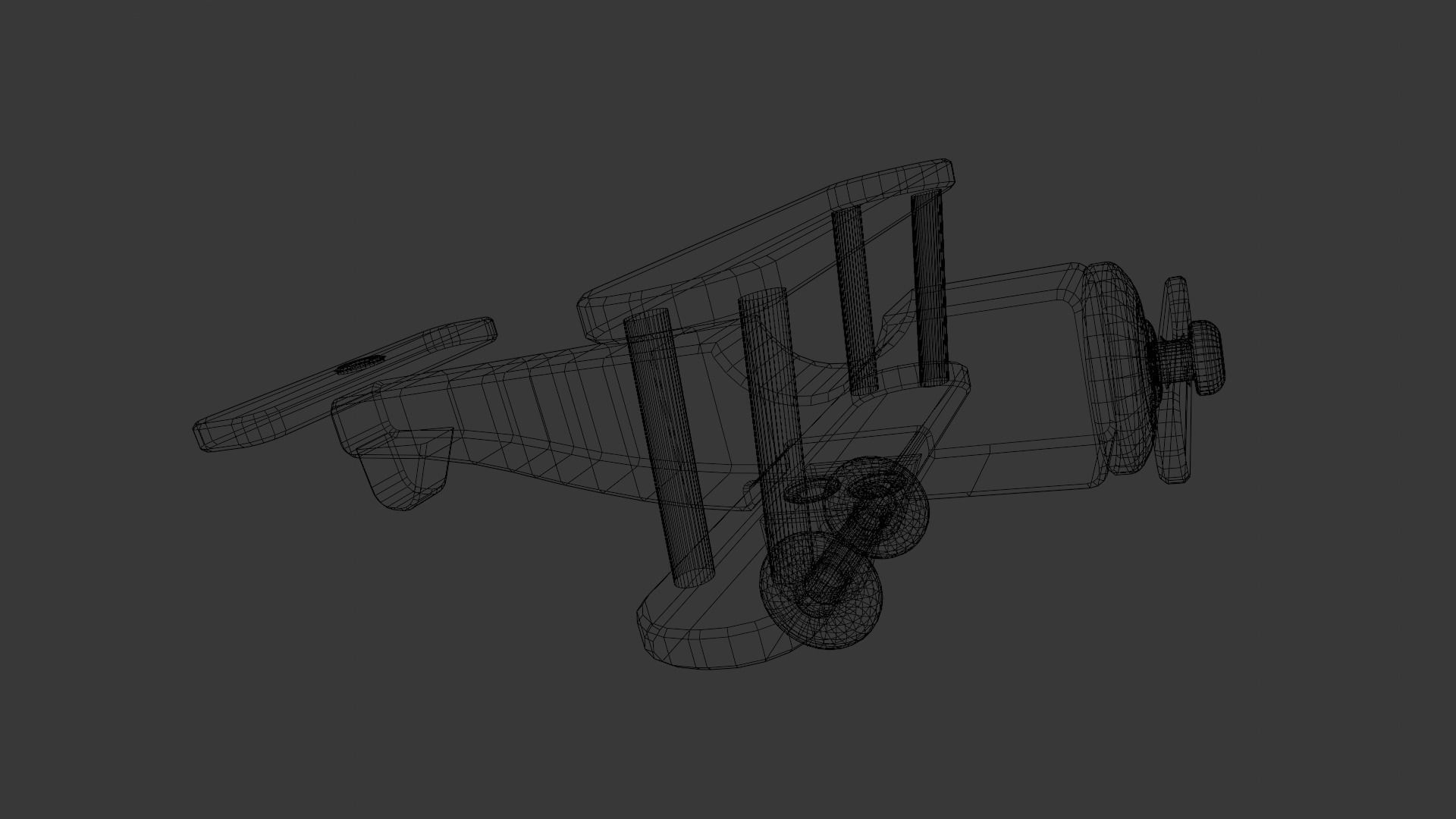 Wooden Plane Animated 3D Model Low-poly 3D model_10