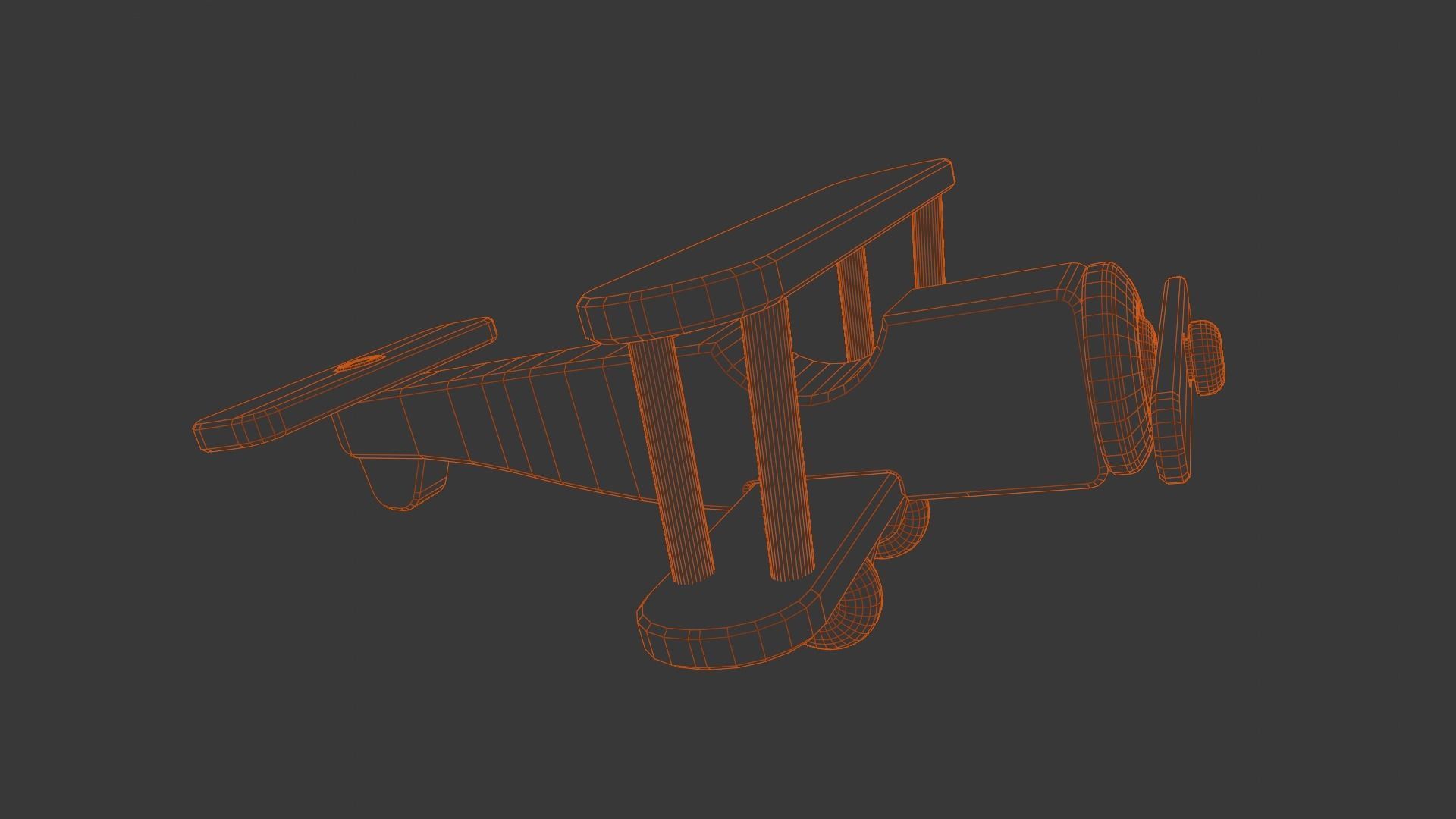 Wooden Plane Animated 3D Model Low-poly 3D model_13