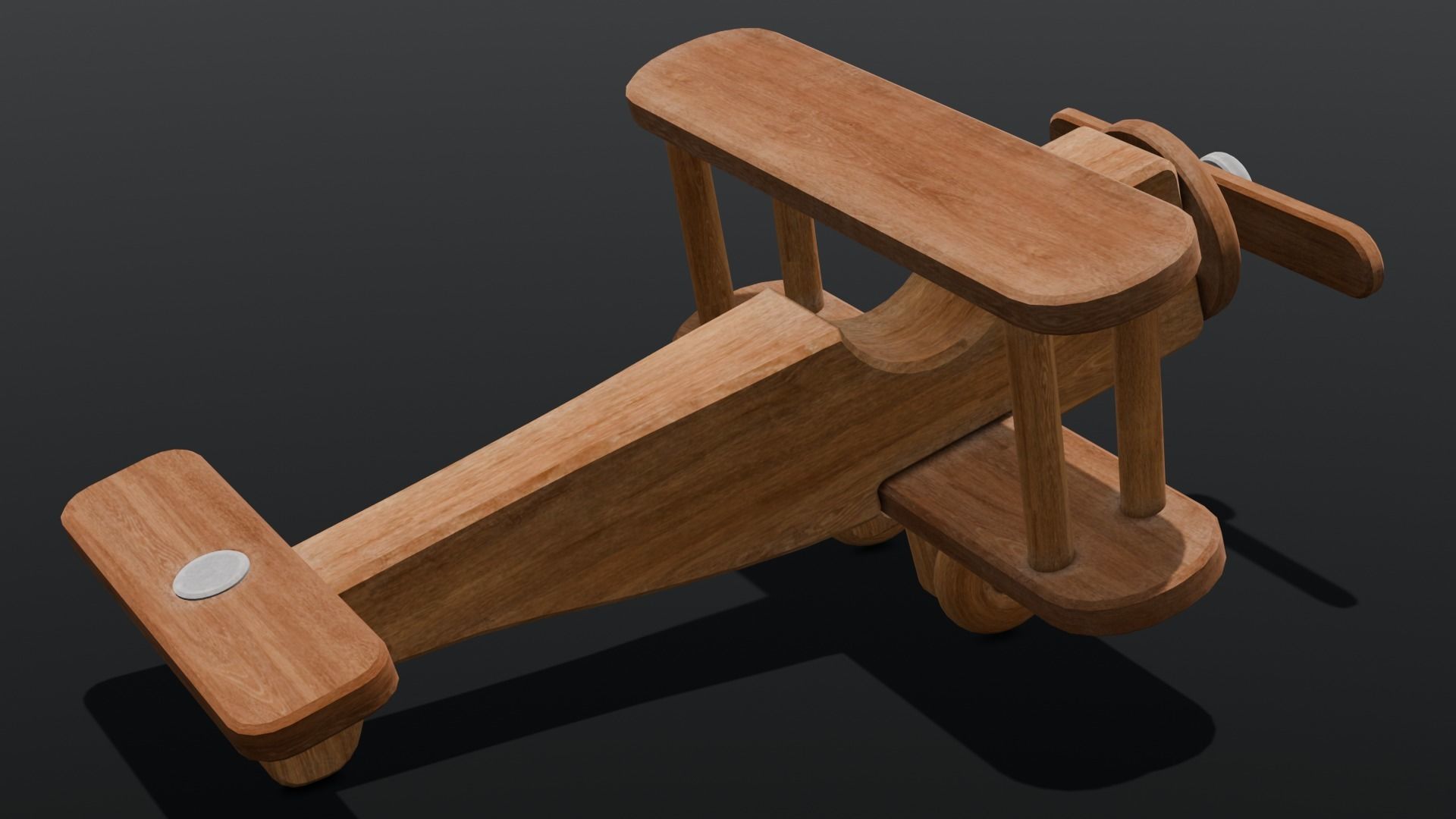 Wooden Plane Animated 3D Model Low-poly 3D model_17