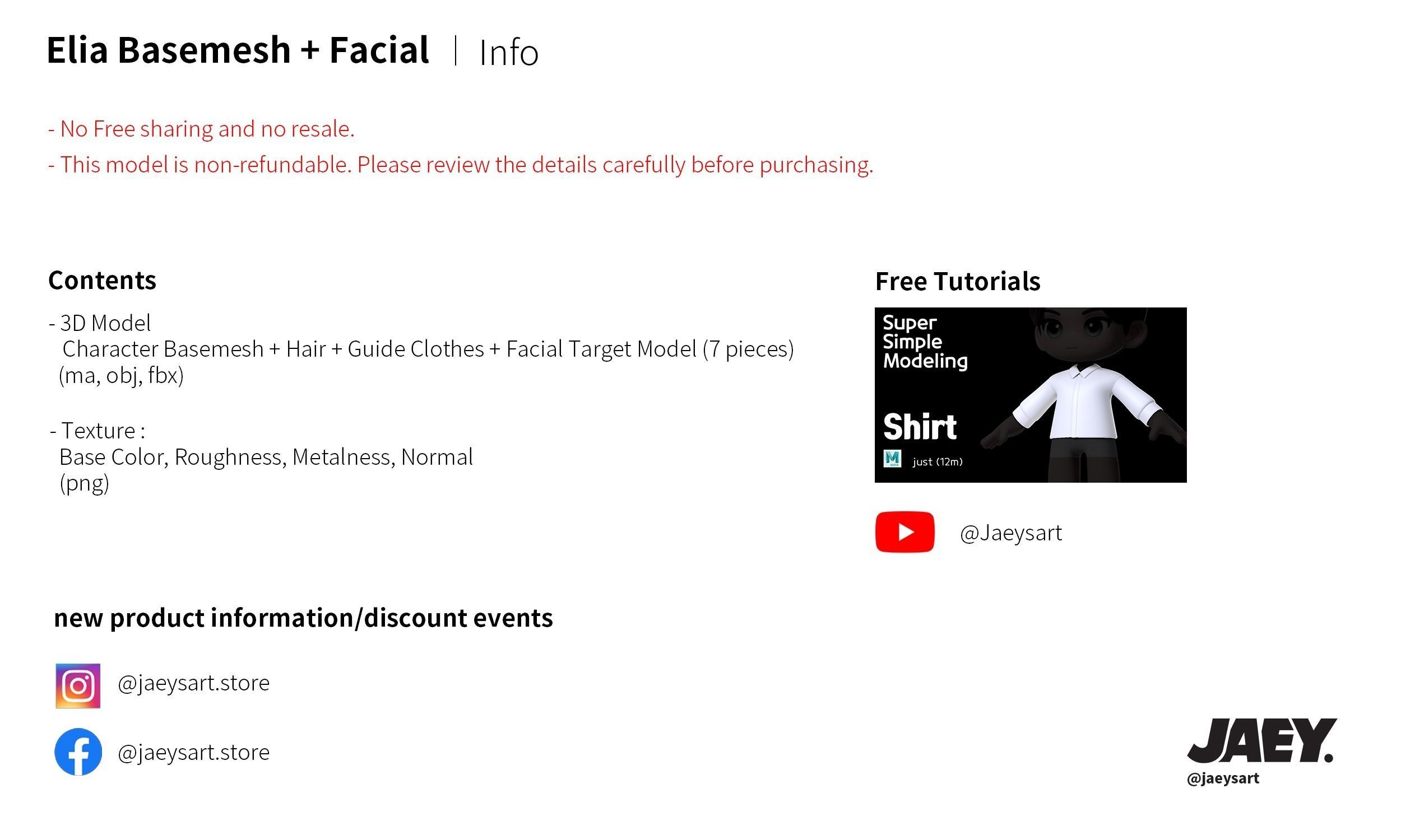 Elia Basemesh wtih Facial Expressions 3D model_10