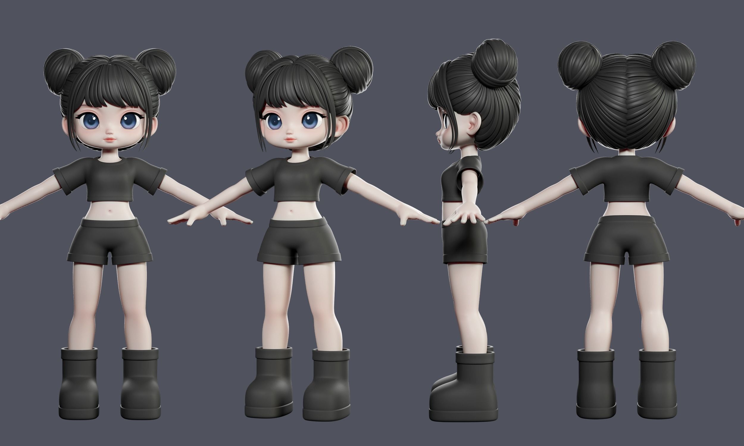 Elia Basemesh wtih Facial Expressions 3D model_1