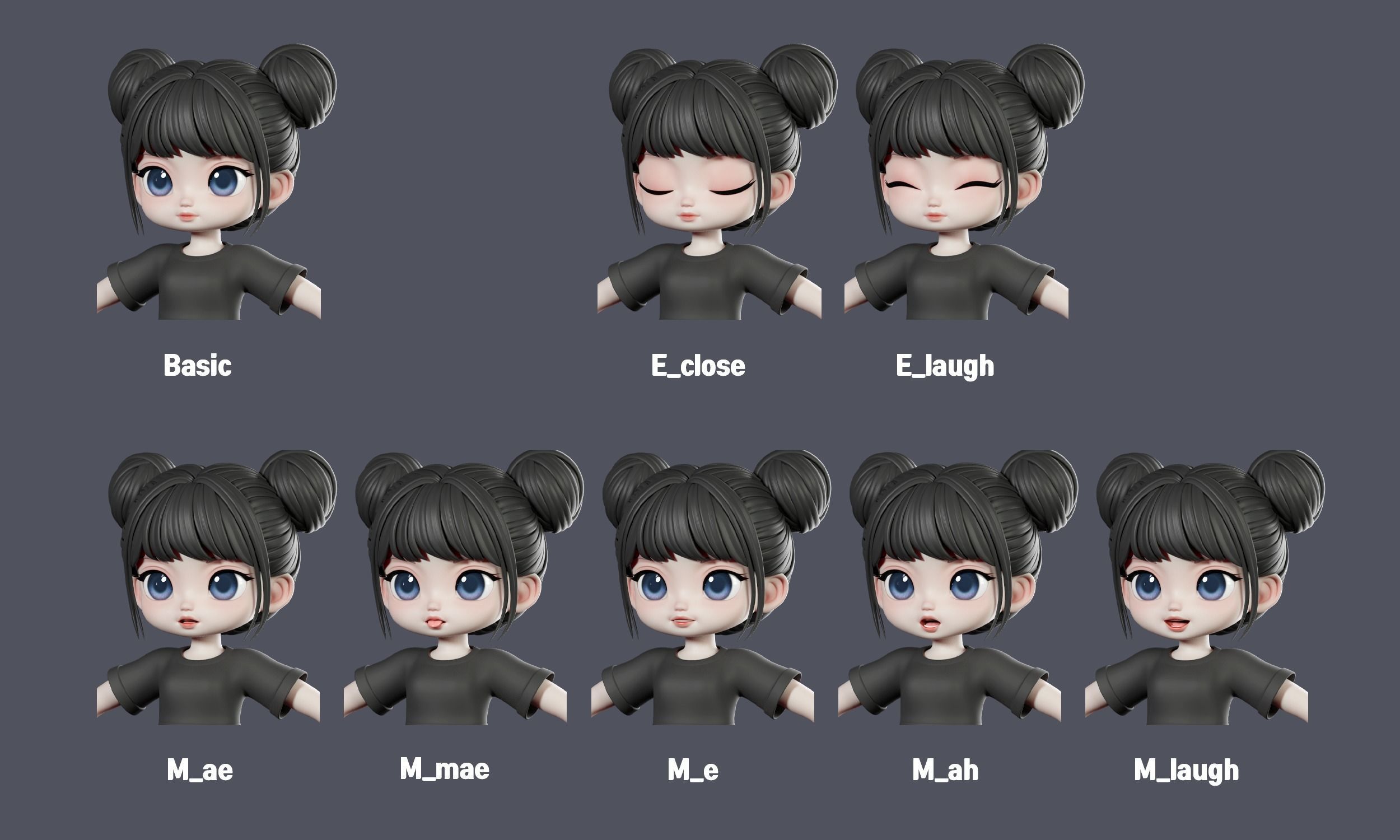 Elia Basemesh wtih Facial Expressions 3D model_3