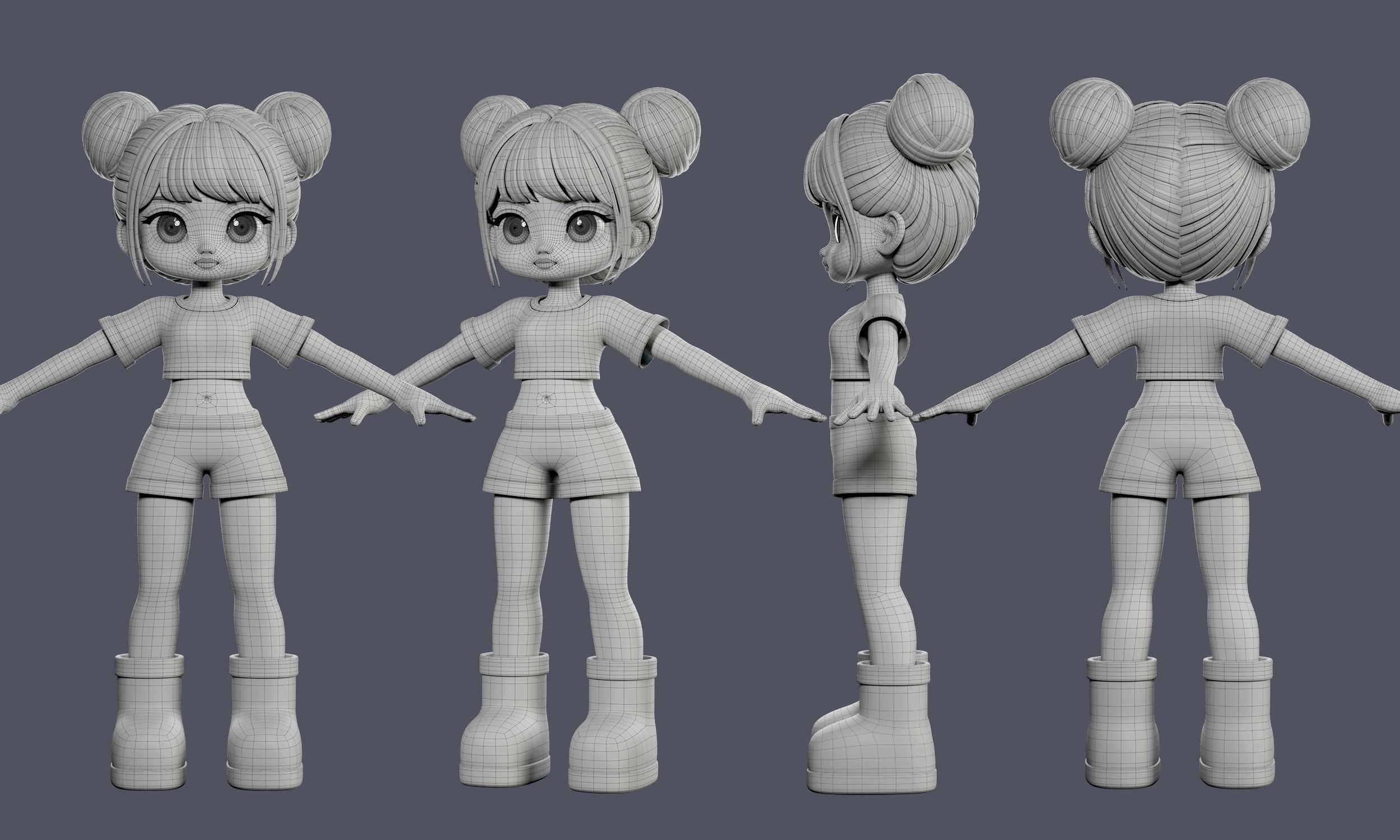 Elia Basemesh wtih Facial Expressions 3D model_2