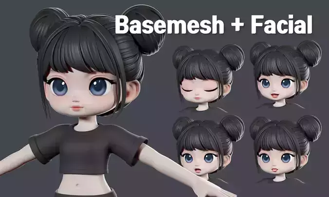 Elia Basemesh wtih Facial Expressions