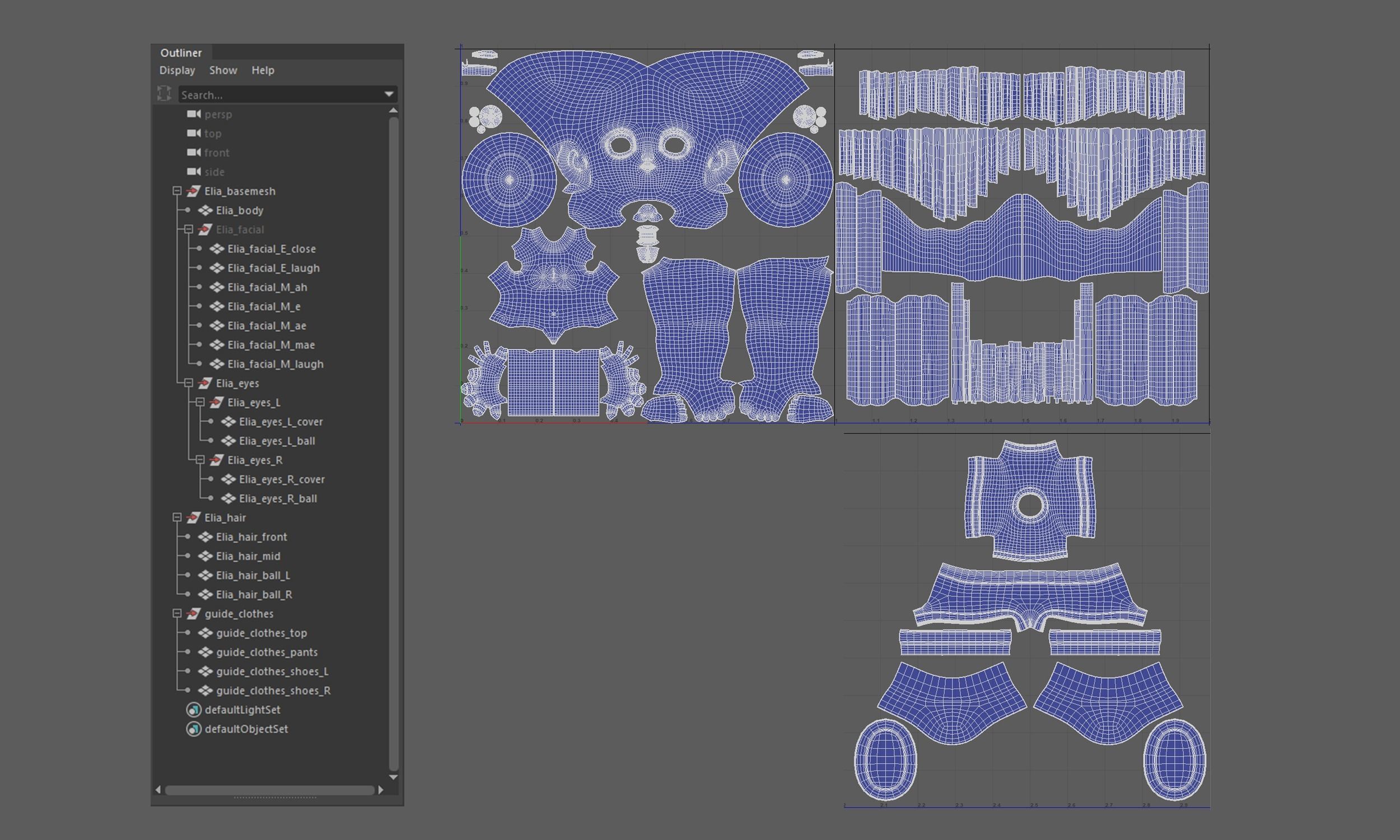 Elia Basemesh wtih Facial Expressions 3D model_9