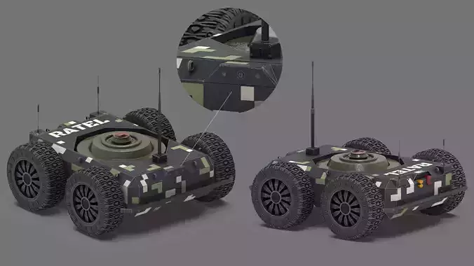 Ratel S Unmanned Ground Vehicle  Ultra Realistic 3D Model