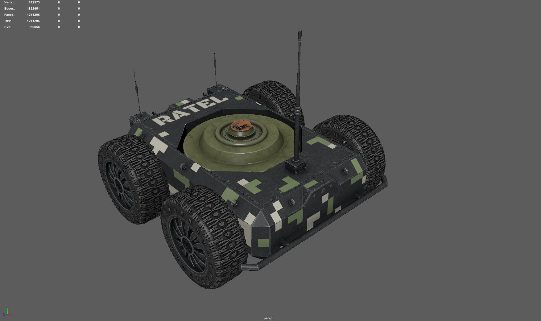Ratel S Unmanned Ground Vehicle Ultra Realistic 3D Model 3D model_6