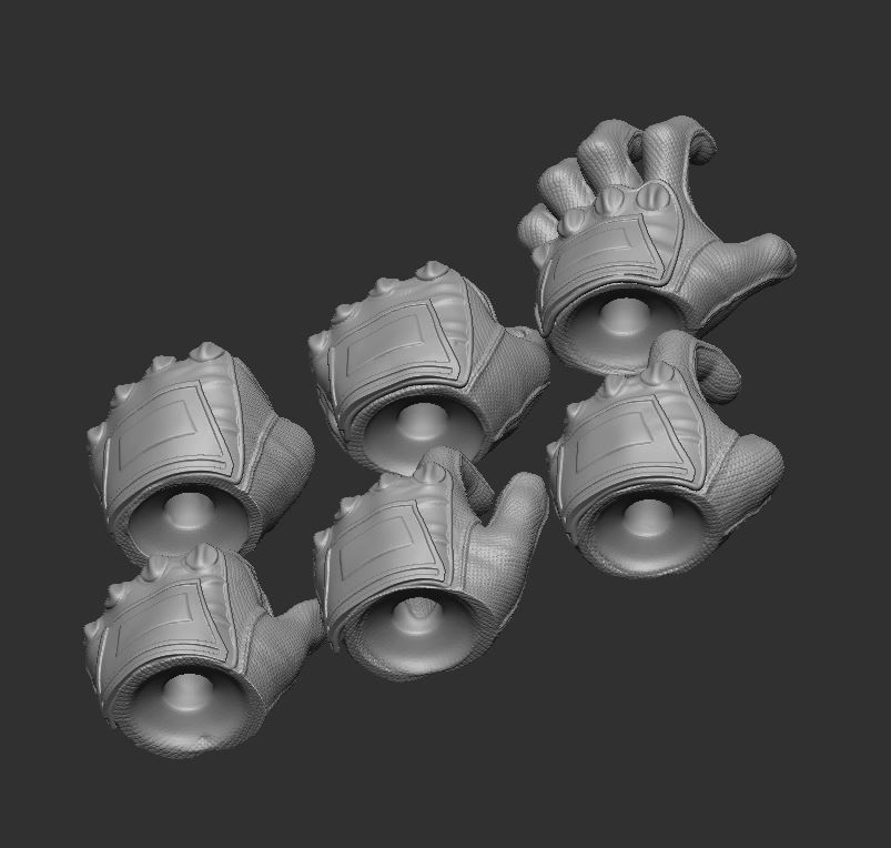 Gloved Hands Ver 4 Set of 6 - Hands for Action Figures 3D print model_2