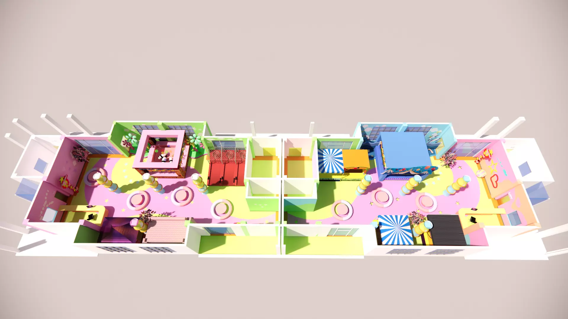Indoor Carnival Amusement Cartoon Children s Space Commercial 3D model