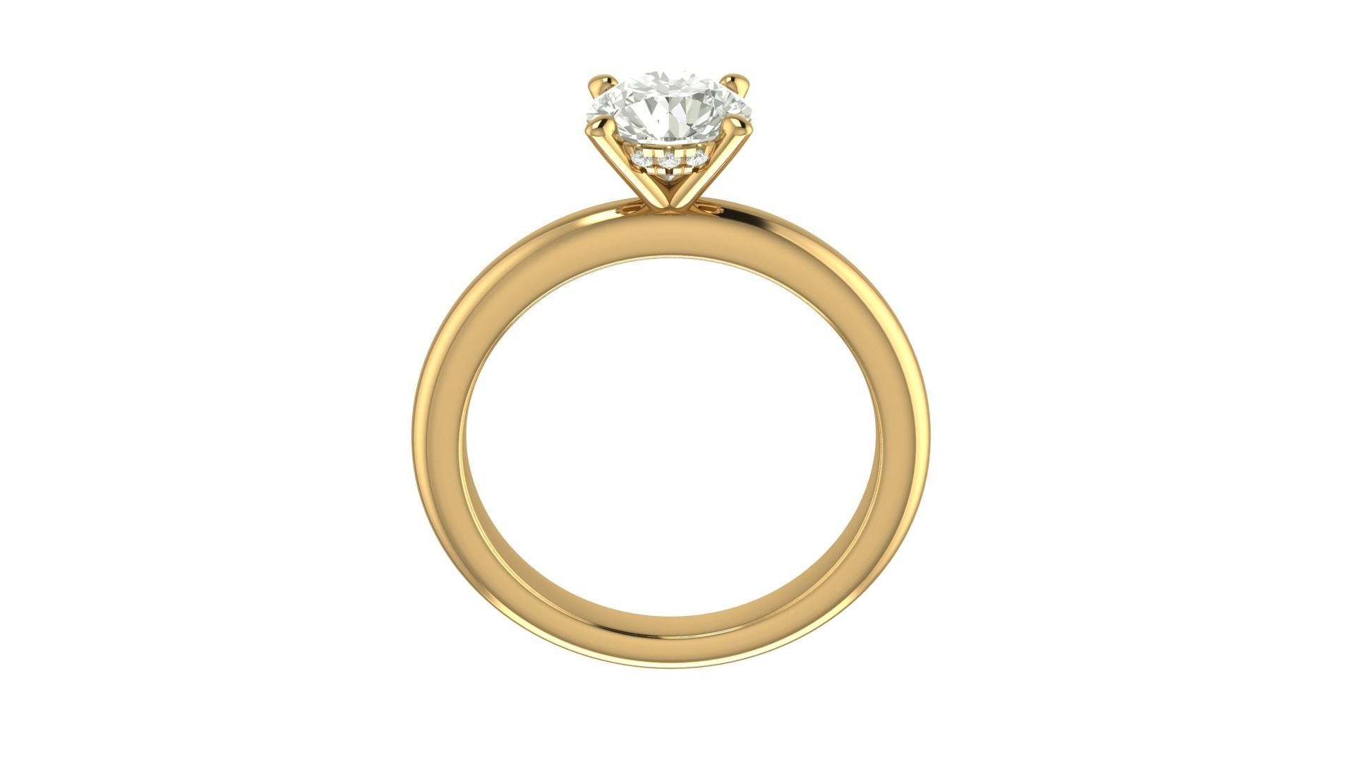 Solitaire engagement ring 3D print model_1