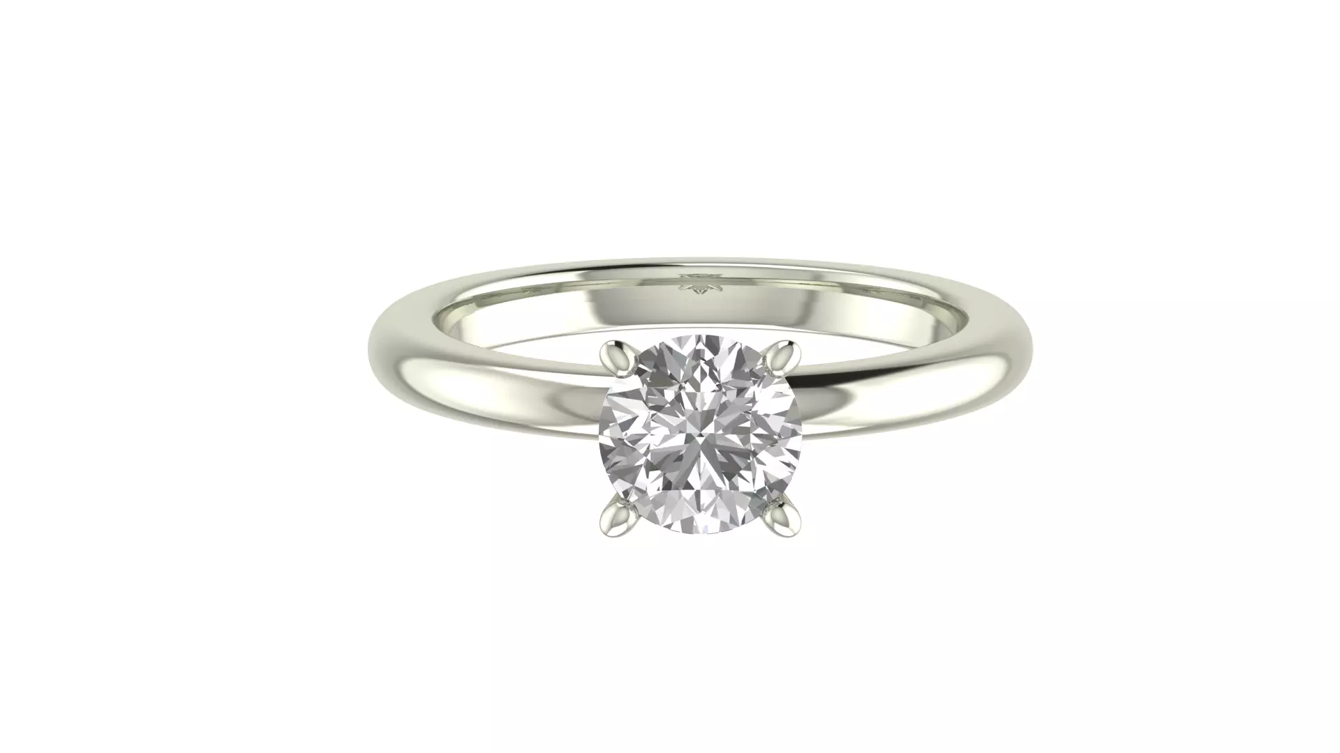 Solitaire engagement ring 3D print model_0