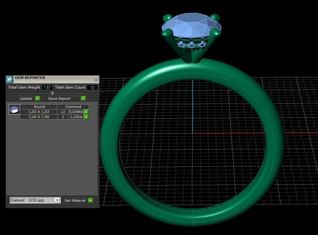Solitaire engagement ring 3D print model_5