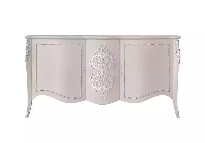 White lacquered sideboard by MODENESE 3D model