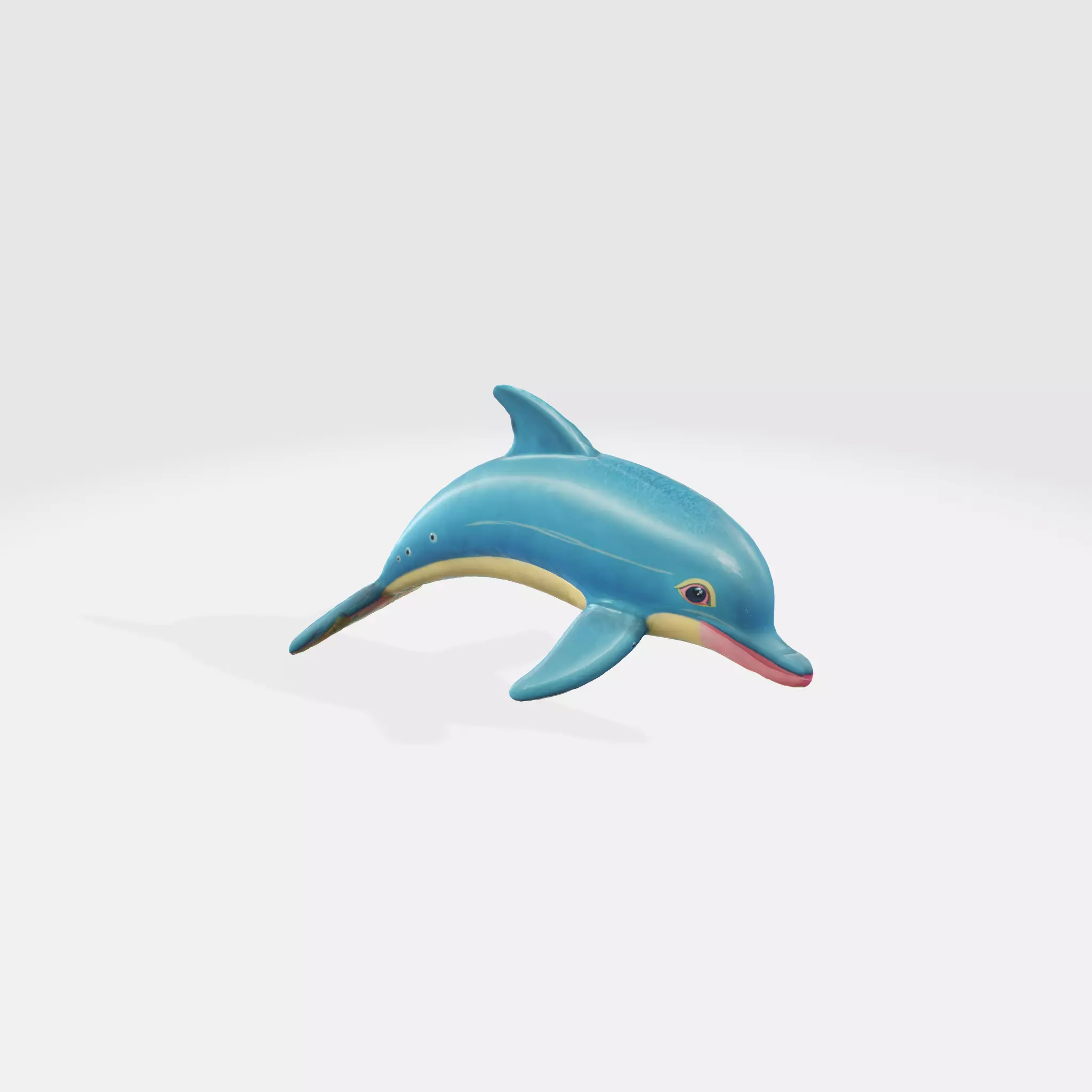 cartoon dolphin characterd happy swimming 3D model_0