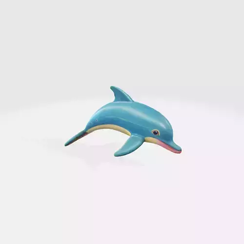 cartoon dolphin characterd happy swimming